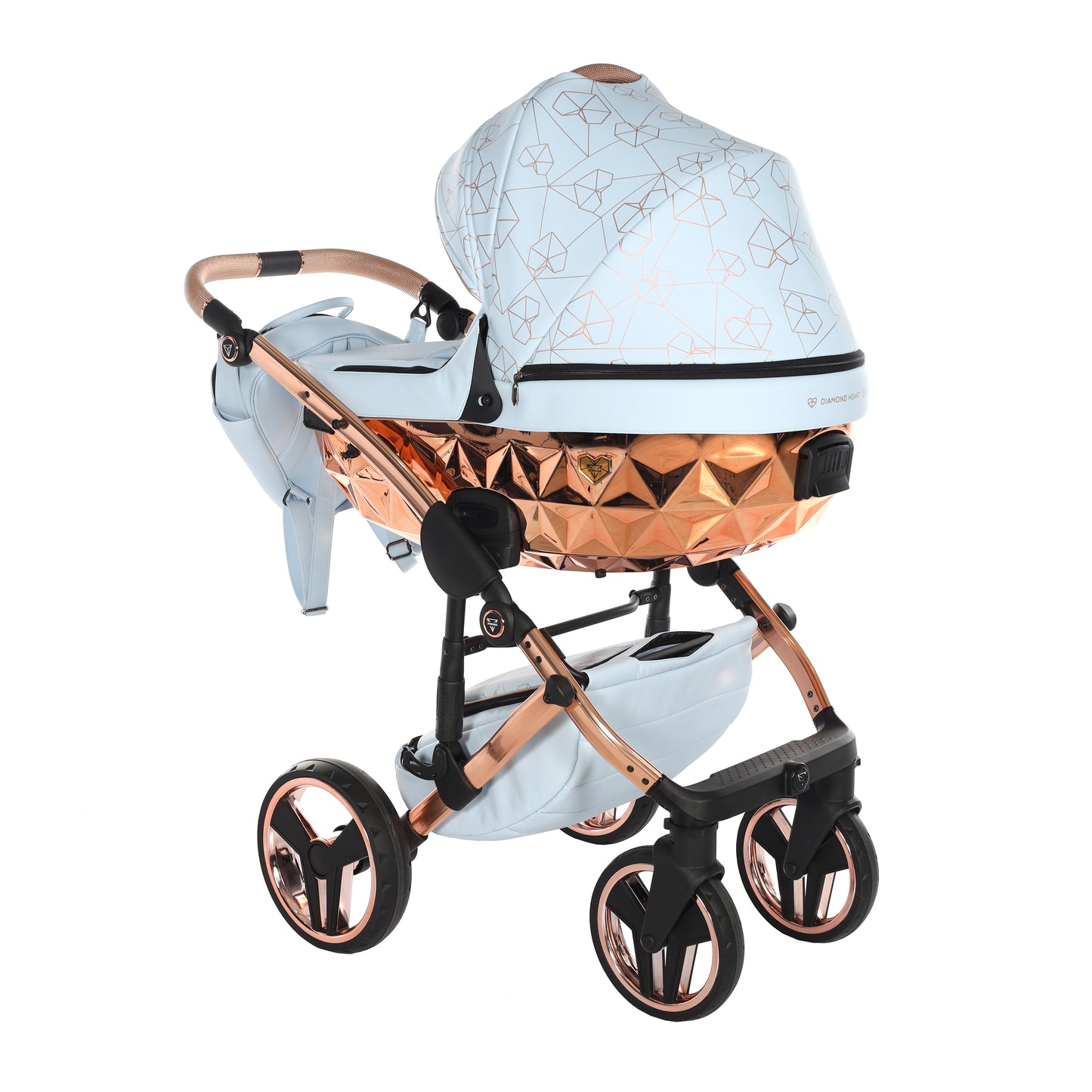 Junama HEART 2 in 1 , prams and stroller, BLUE AND COPPER 05
