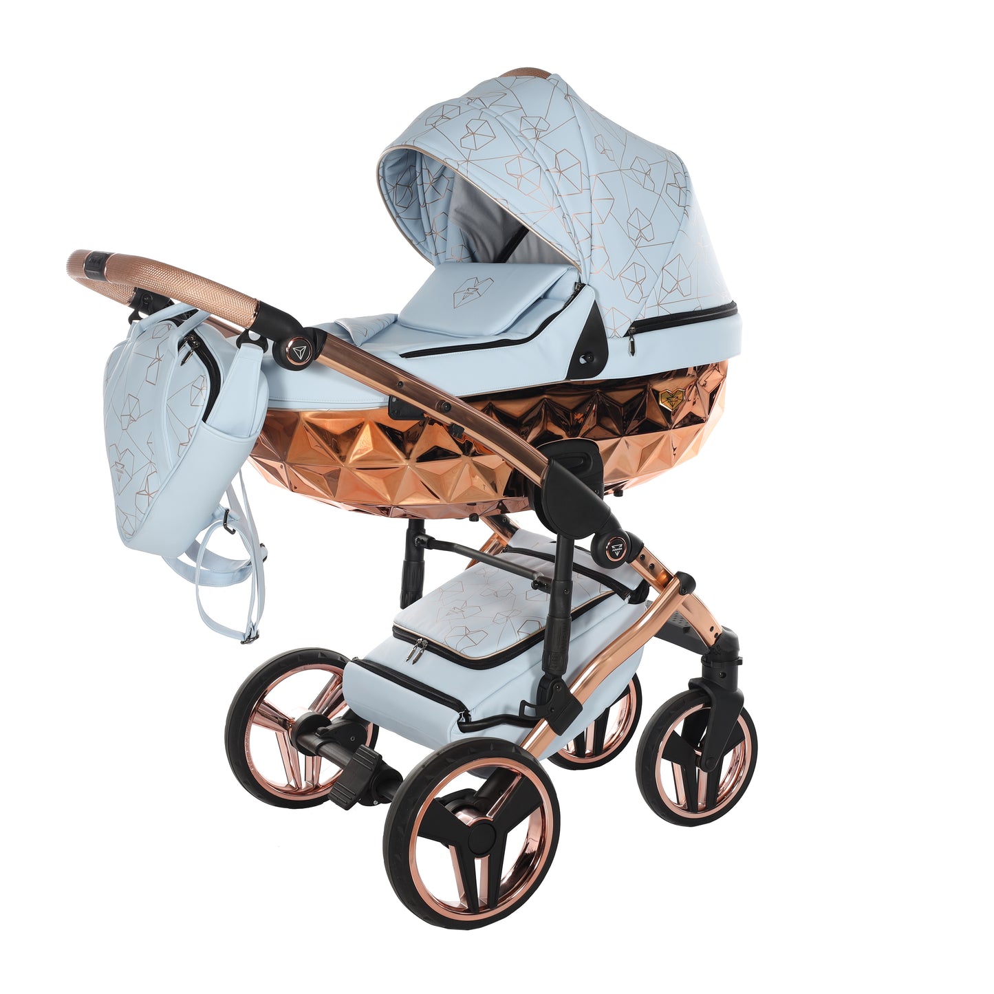 Junama HEART 2 in 1 , prams and stroller, BLUE AND COPPER 05