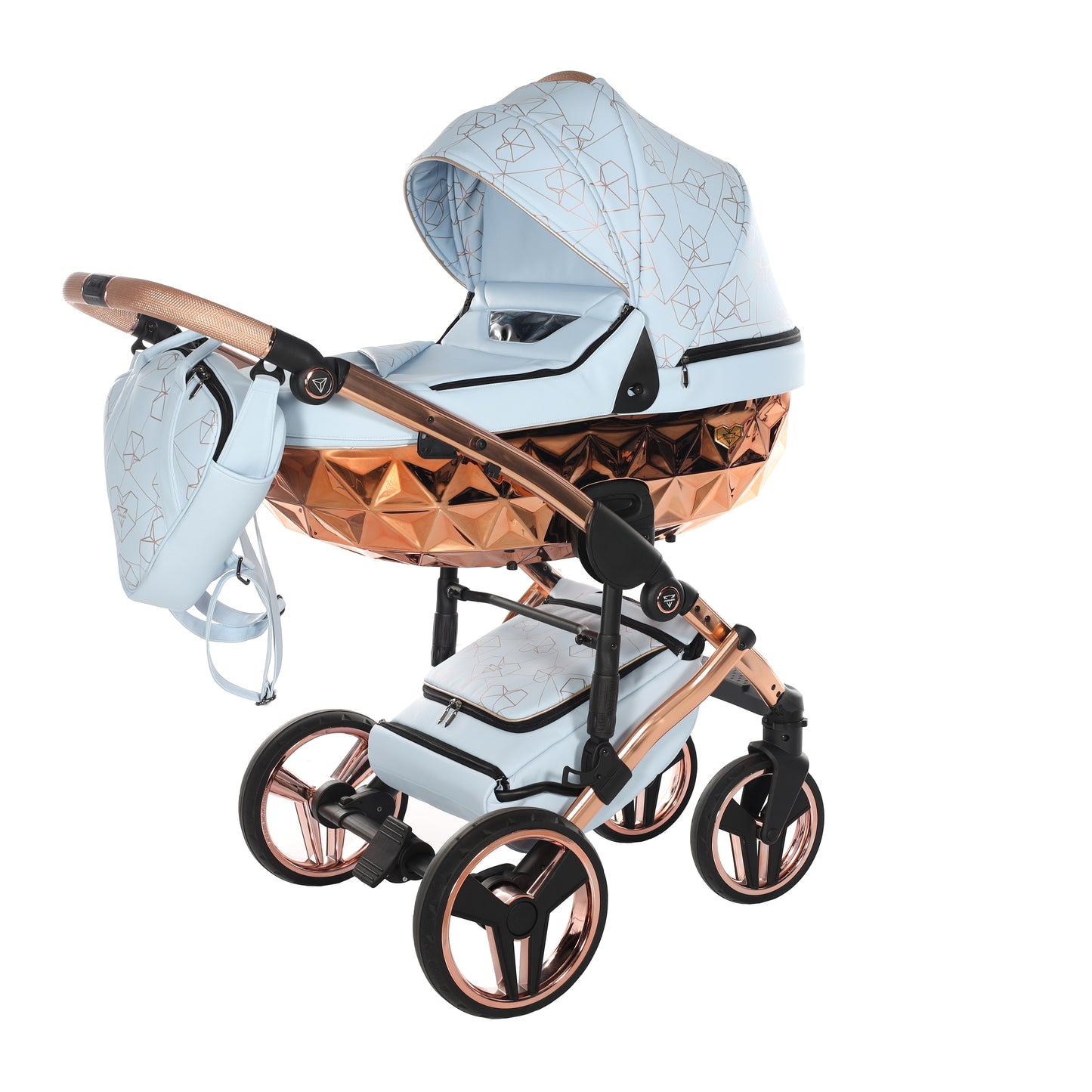 Junama HEART 2 in 1 , prams and stroller, BLUE AND COPPER 05
