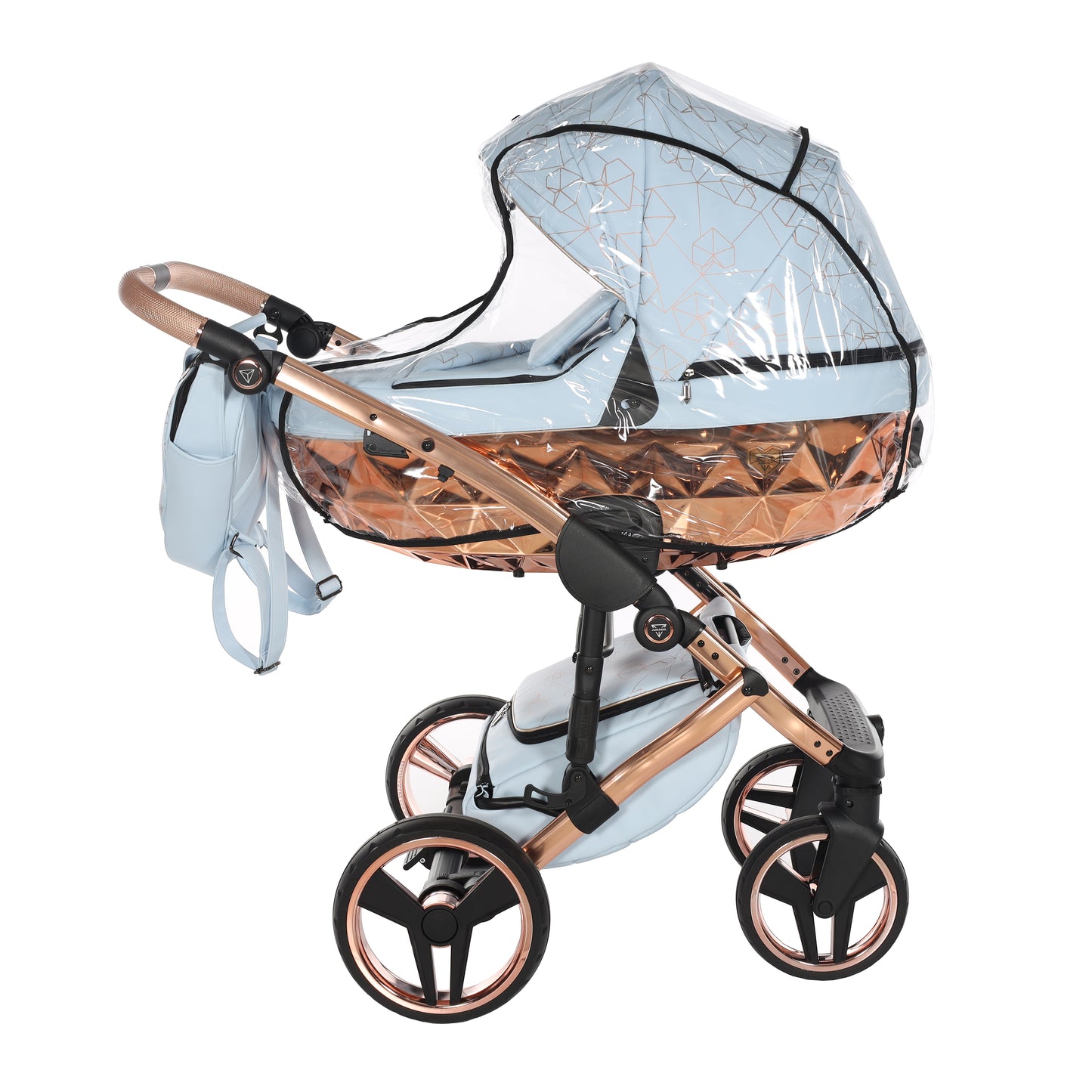 Junama HEART 2 in 1 , prams and stroller, BLUE AND COPPER 05