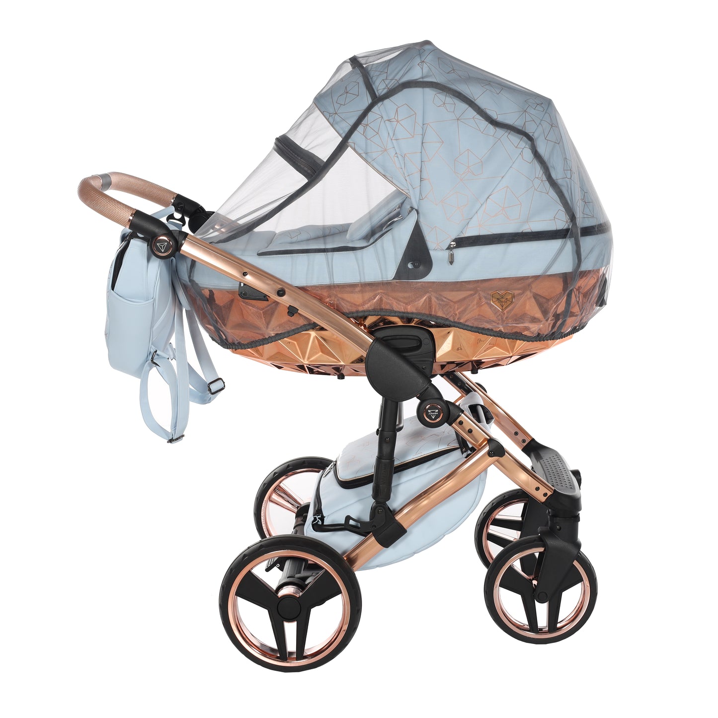 Junama HEART 2 in 1 , prams and stroller, BLUE AND COPPER 05
