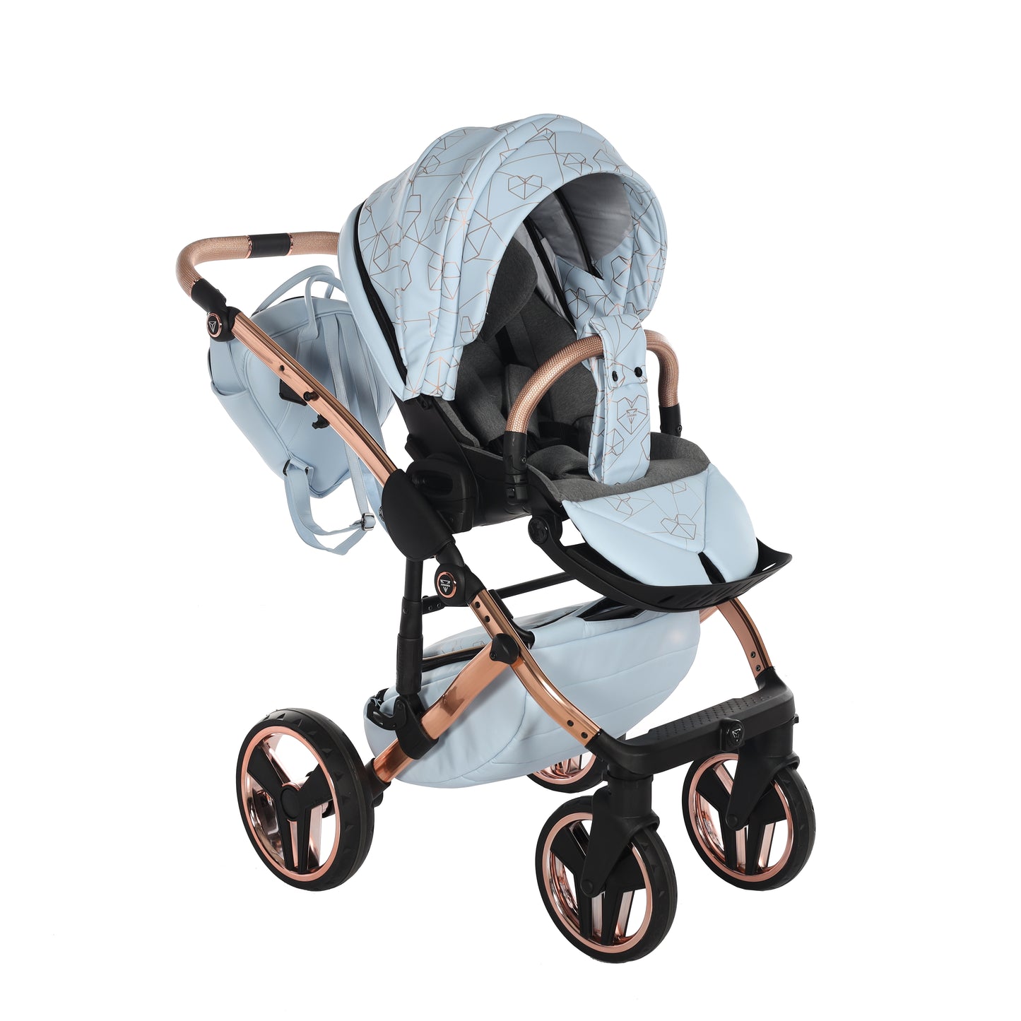 Junama HEART 2 in 1 , prams and stroller, BLUE AND COPPER 05