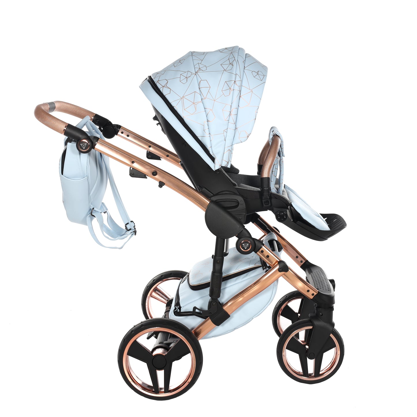 Junama HEART 2 in 1 , prams and stroller, BLUE AND COPPER 05