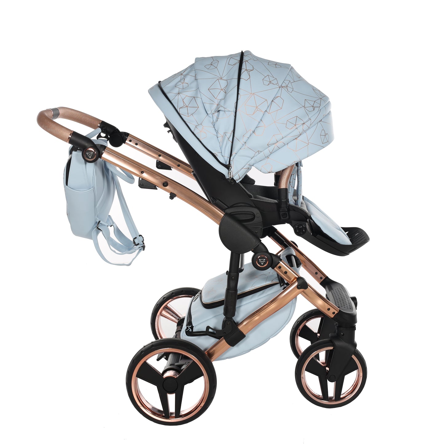 Junama HEART 2 in 1 , prams and stroller, BLUE AND COPPER 05