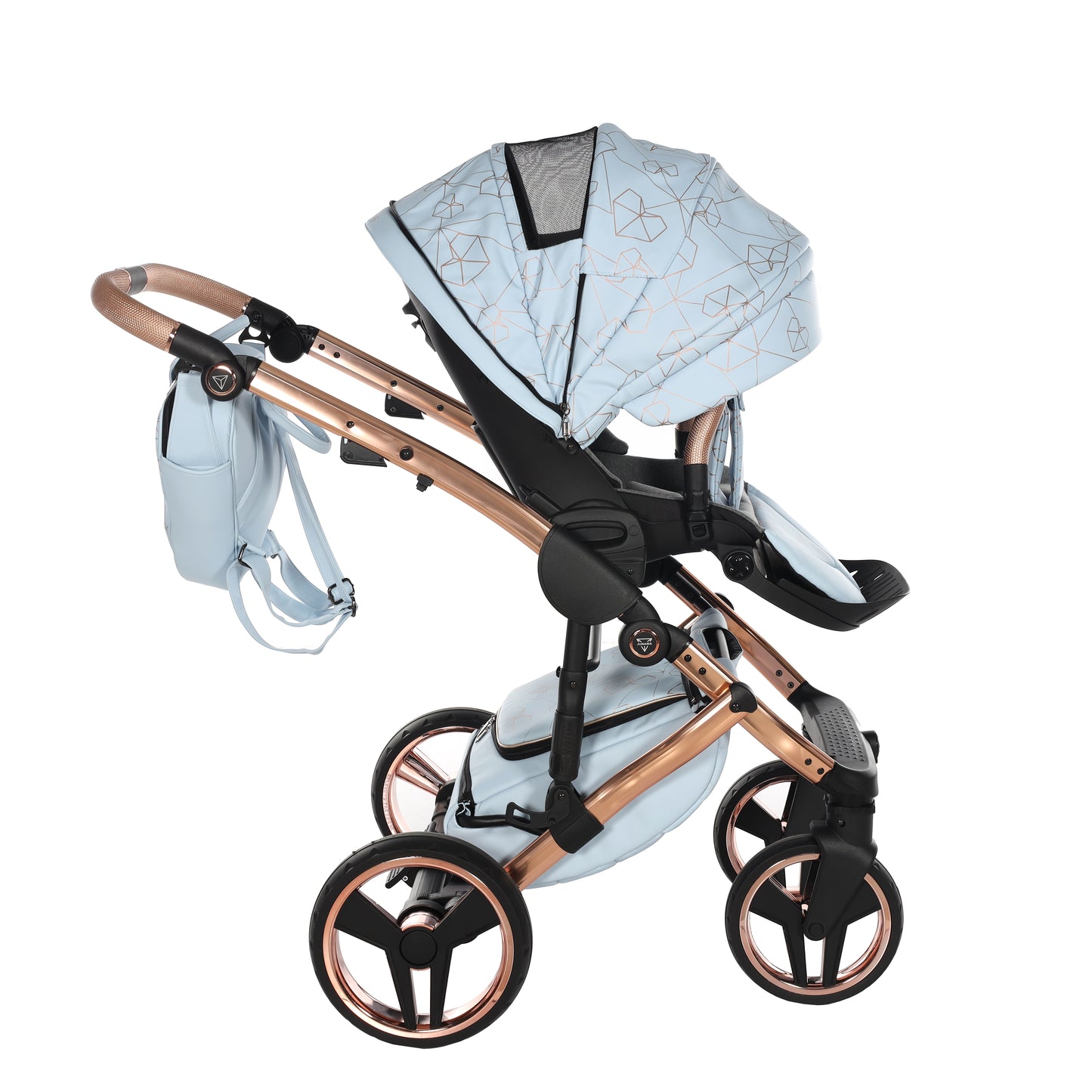 Junama HEART 2 in 1 , prams and stroller, BLUE AND COPPER 05