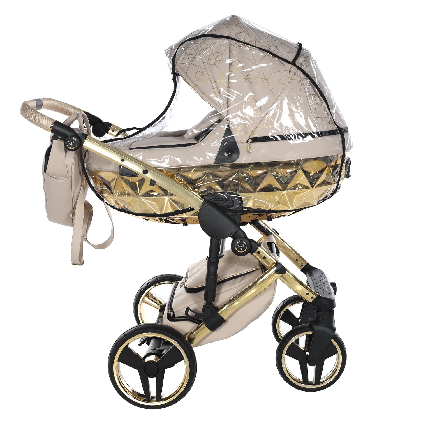 Junama HEART 2 in 1 , prams and stroller, BEIGE AND GOLD 07