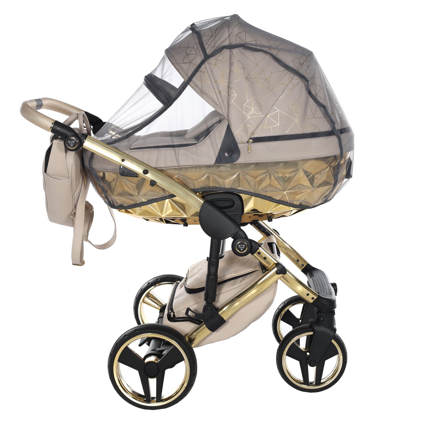 Junama HEART 2 in 1 , prams and stroller, BEIGE AND GOLD 07
