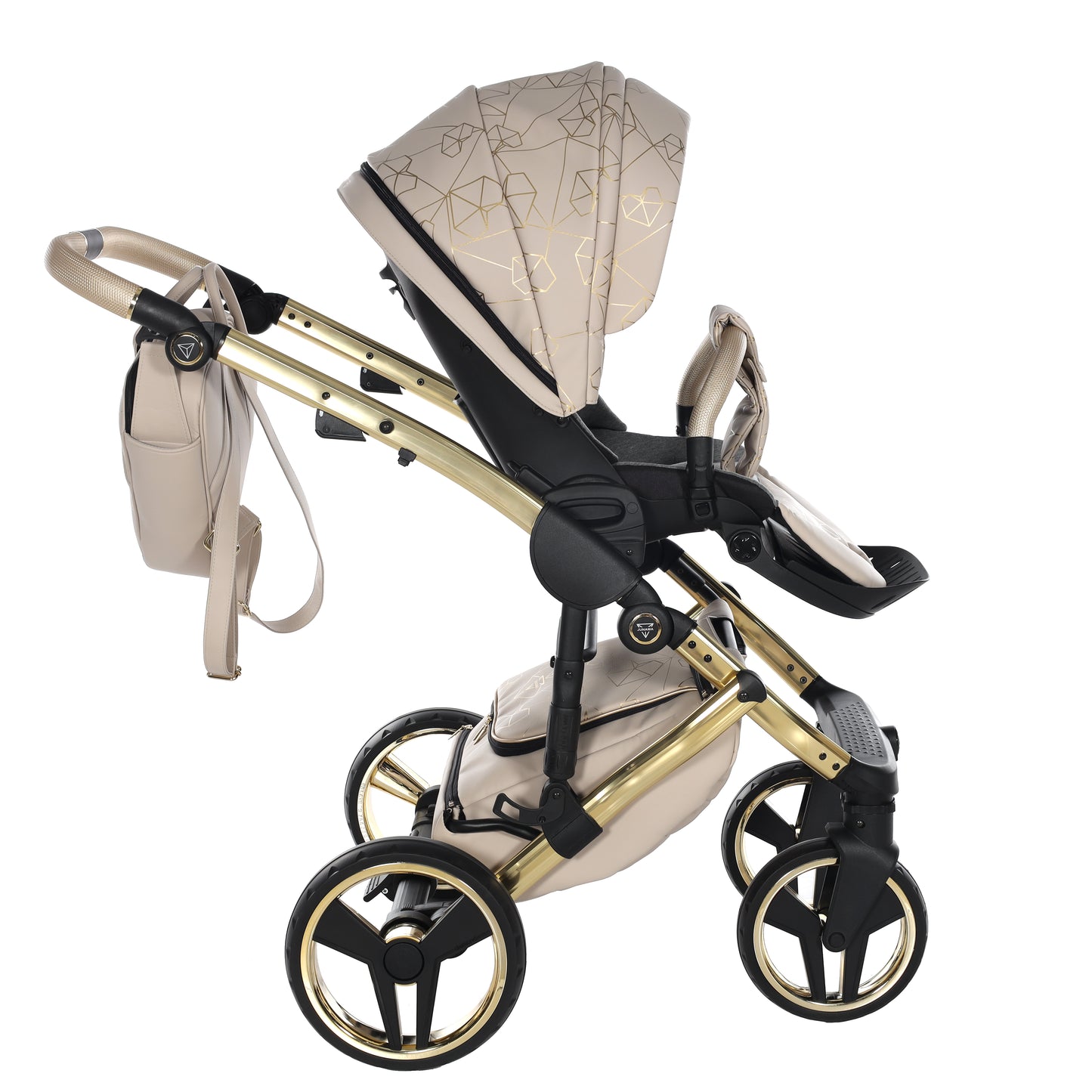 Junama HEART 2 in 1 , prams and stroller, BEIGE AND GOLD 07