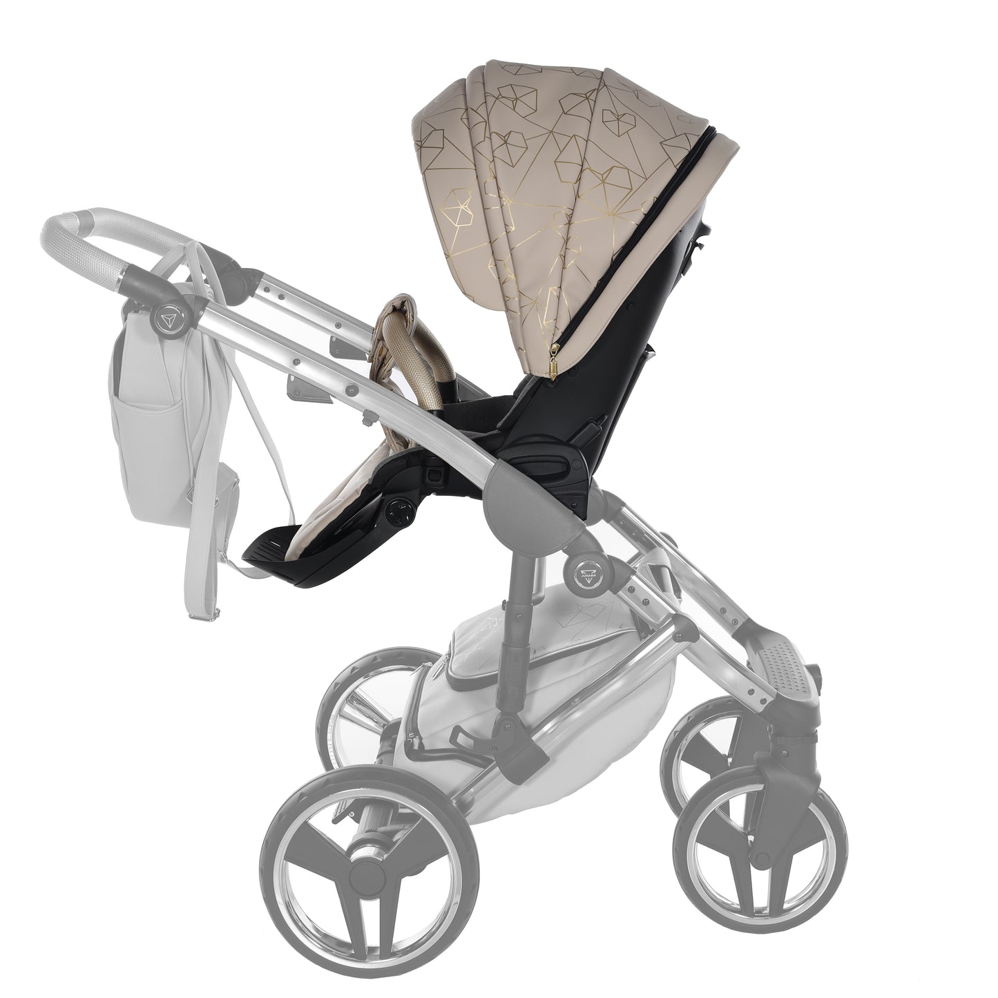 Junama HEART 2 in 1 , prams and stroller, BEIGE AND GOLD 07