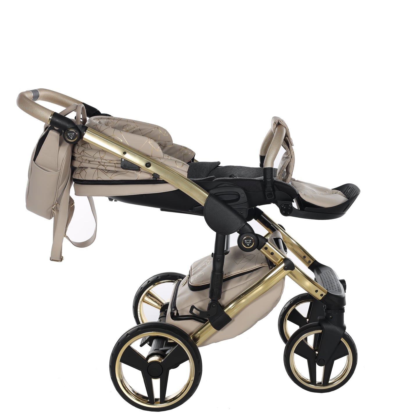 Junama HEART 2 in 1 , prams and stroller, BEIGE AND GOLD 07