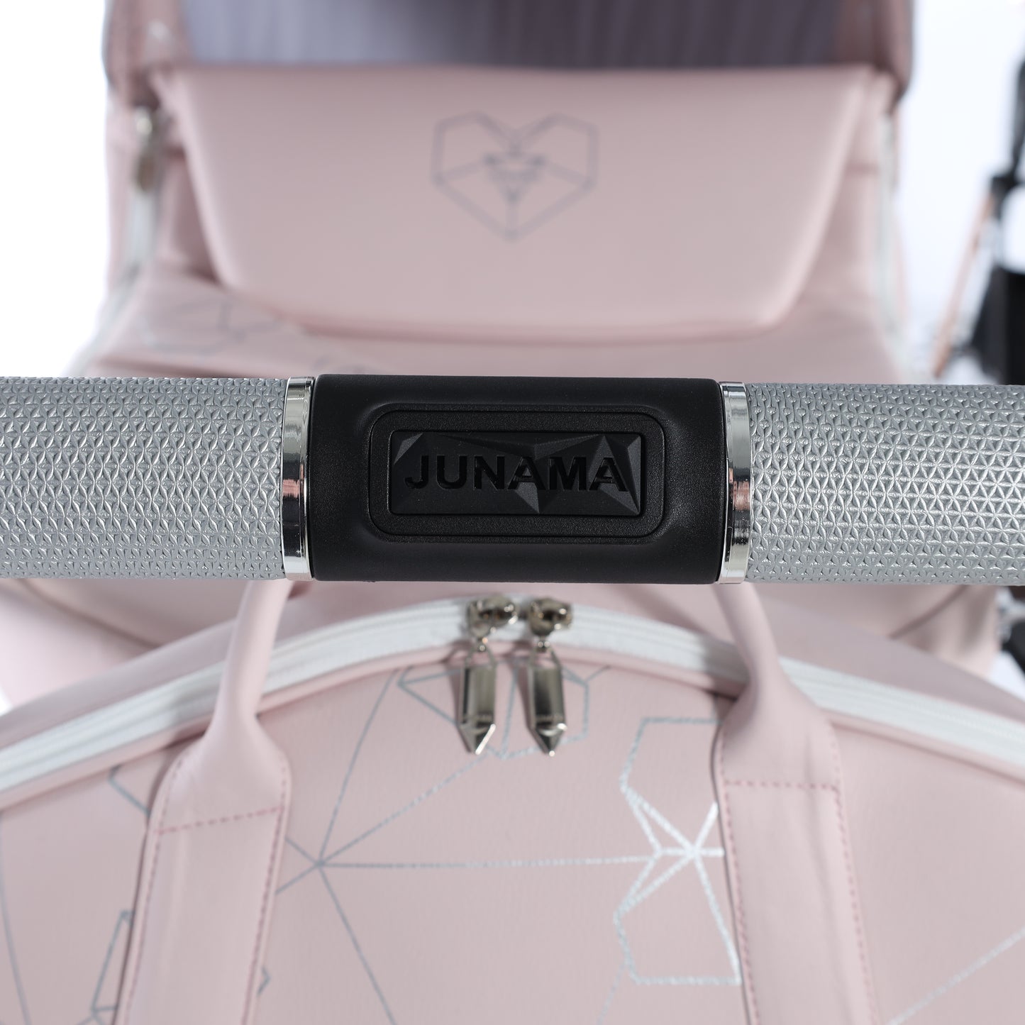 Junama HEART 2 in 1 , prams and stroller, PINK AND SILVER 06