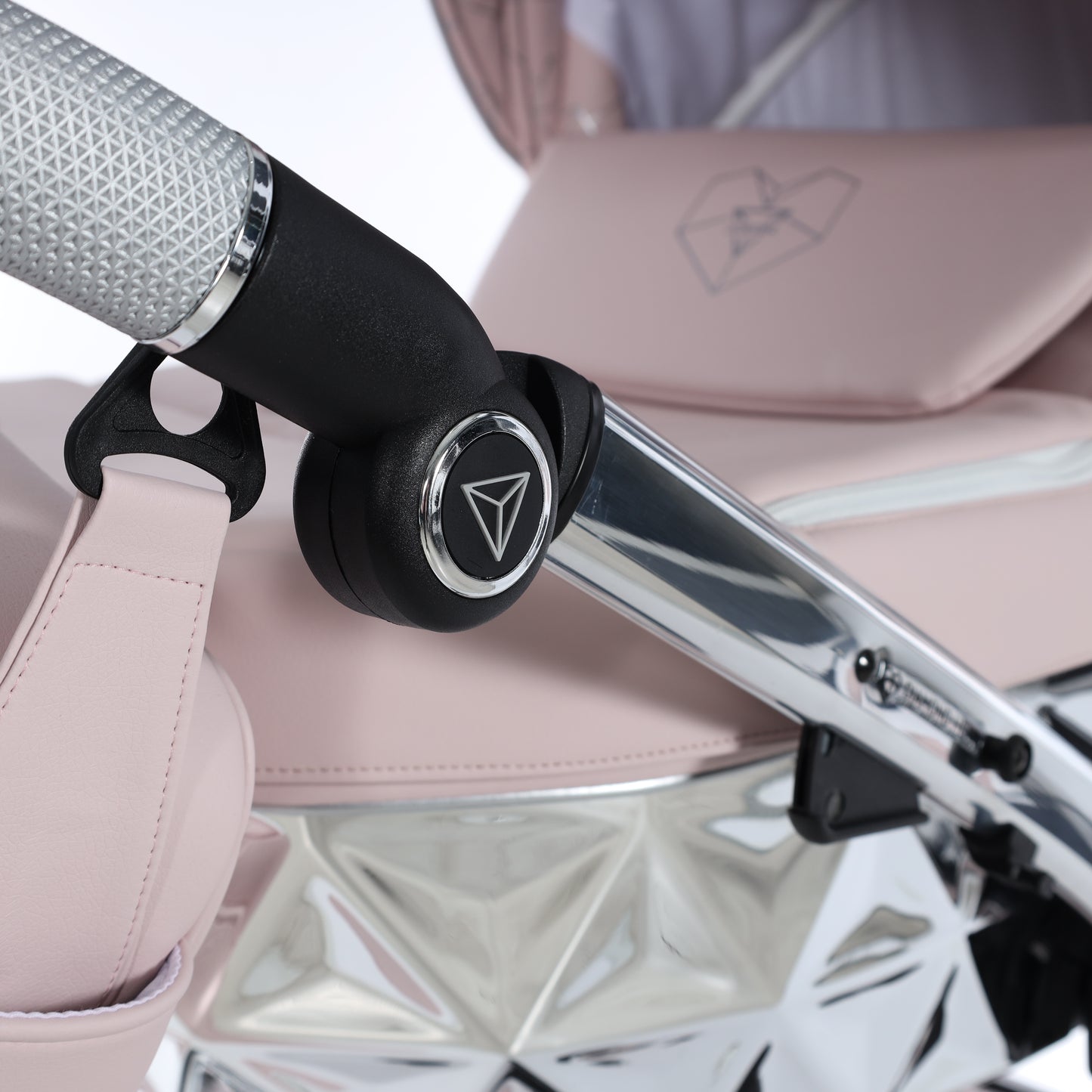 Junama HEART 2 in 1 , prams and stroller, PINK AND SILVER 06