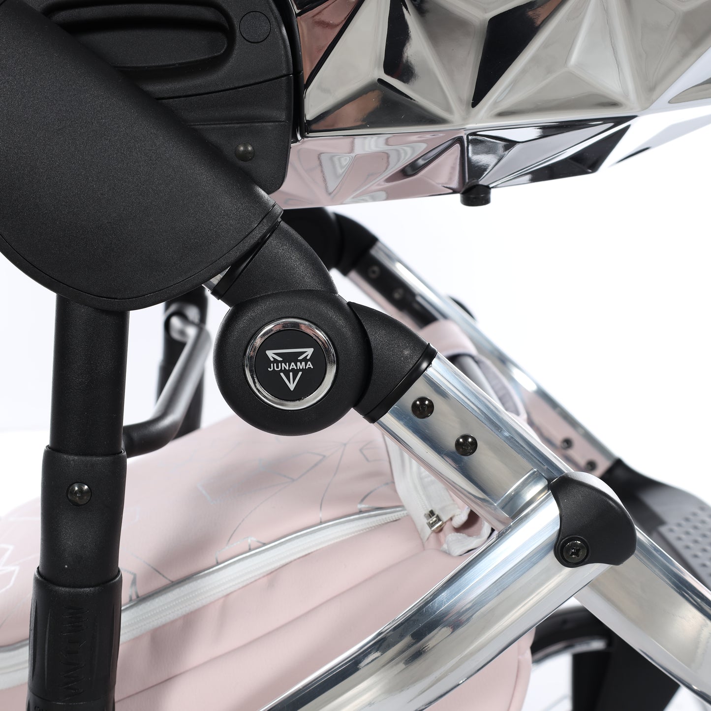 Junama HEART 2 in 1 , prams and stroller, PINK AND SILVER 06