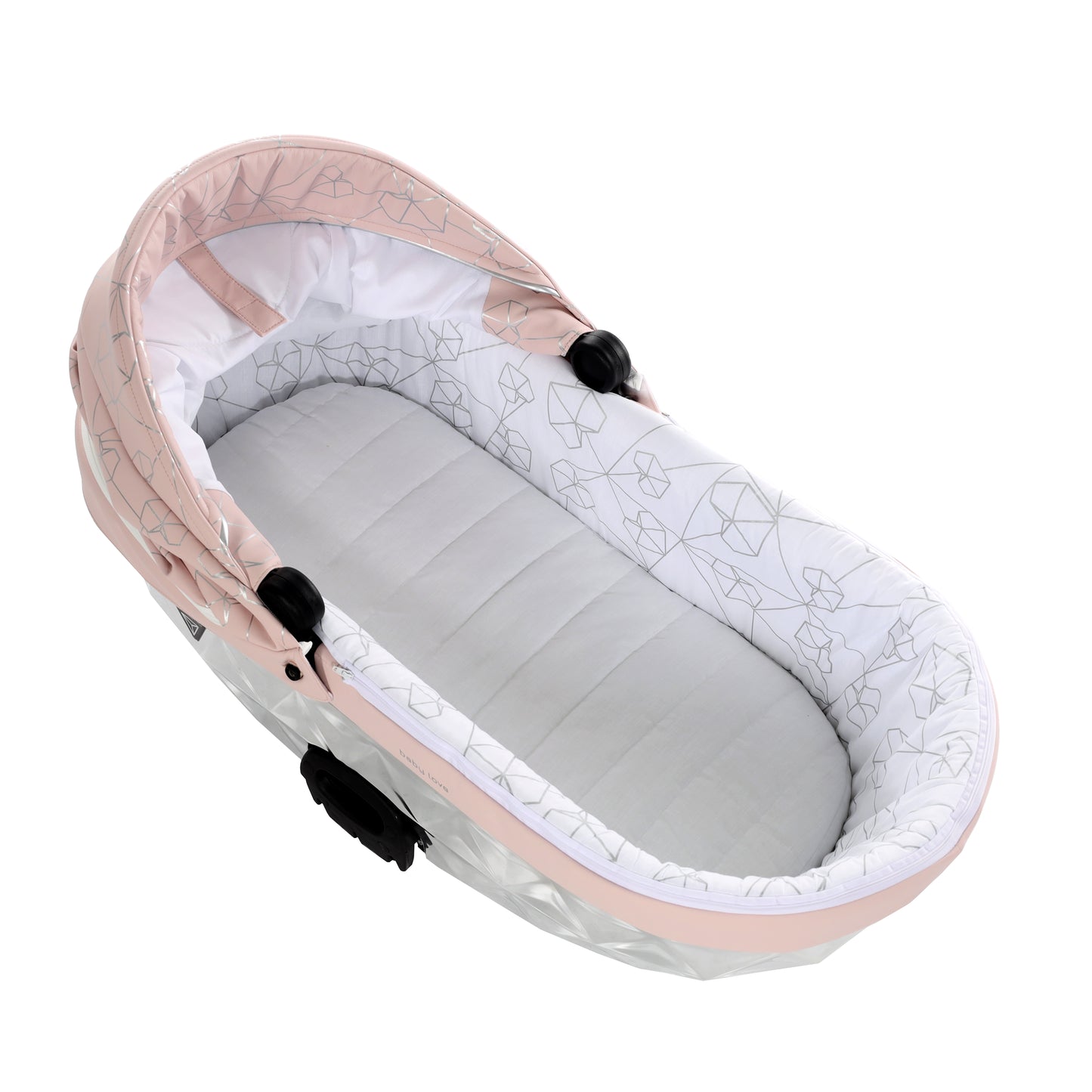 Junama HEART 2 in 1 , prams and stroller, PINK AND SILVER 06