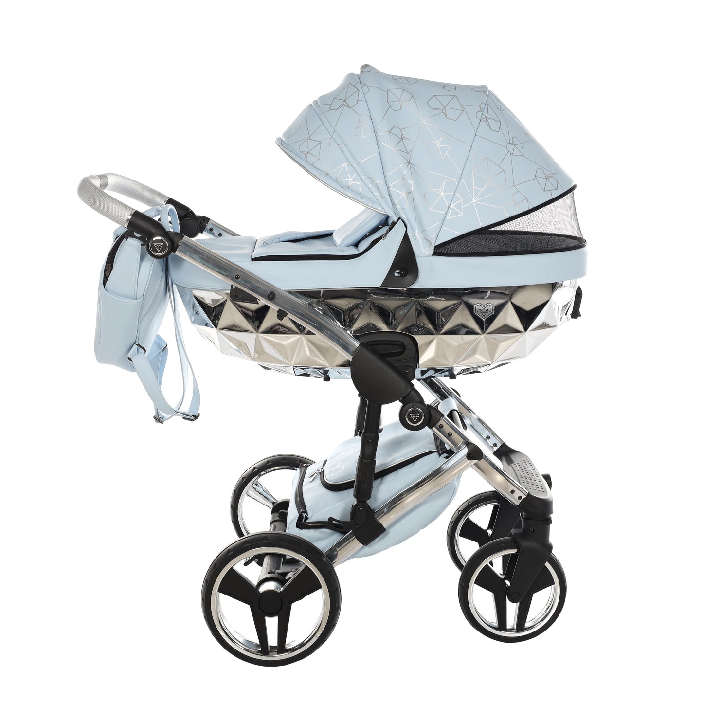 Junama HEART 2 in 1 , prams and stroller, BLUE AND SILVER 08