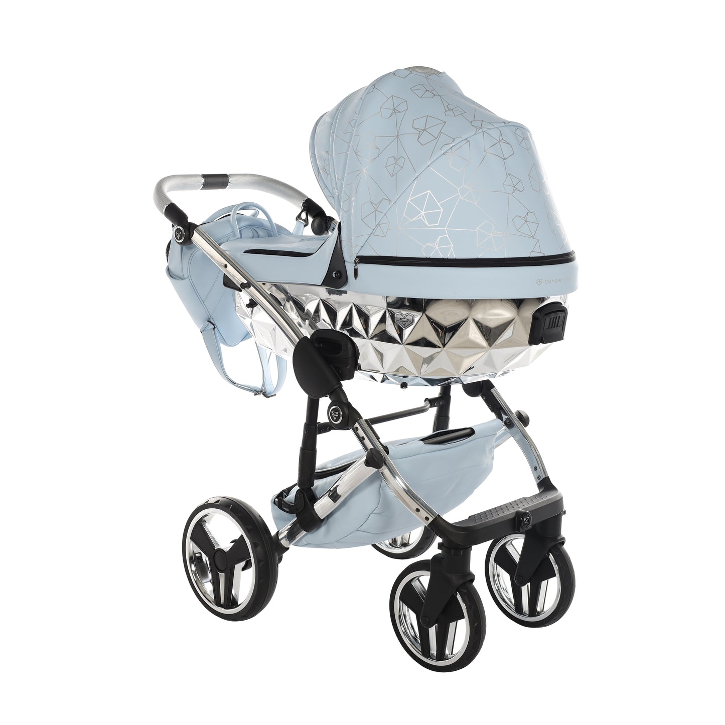 Junama HEART 2 in 1 , prams and stroller, BLUE AND SILVER 08