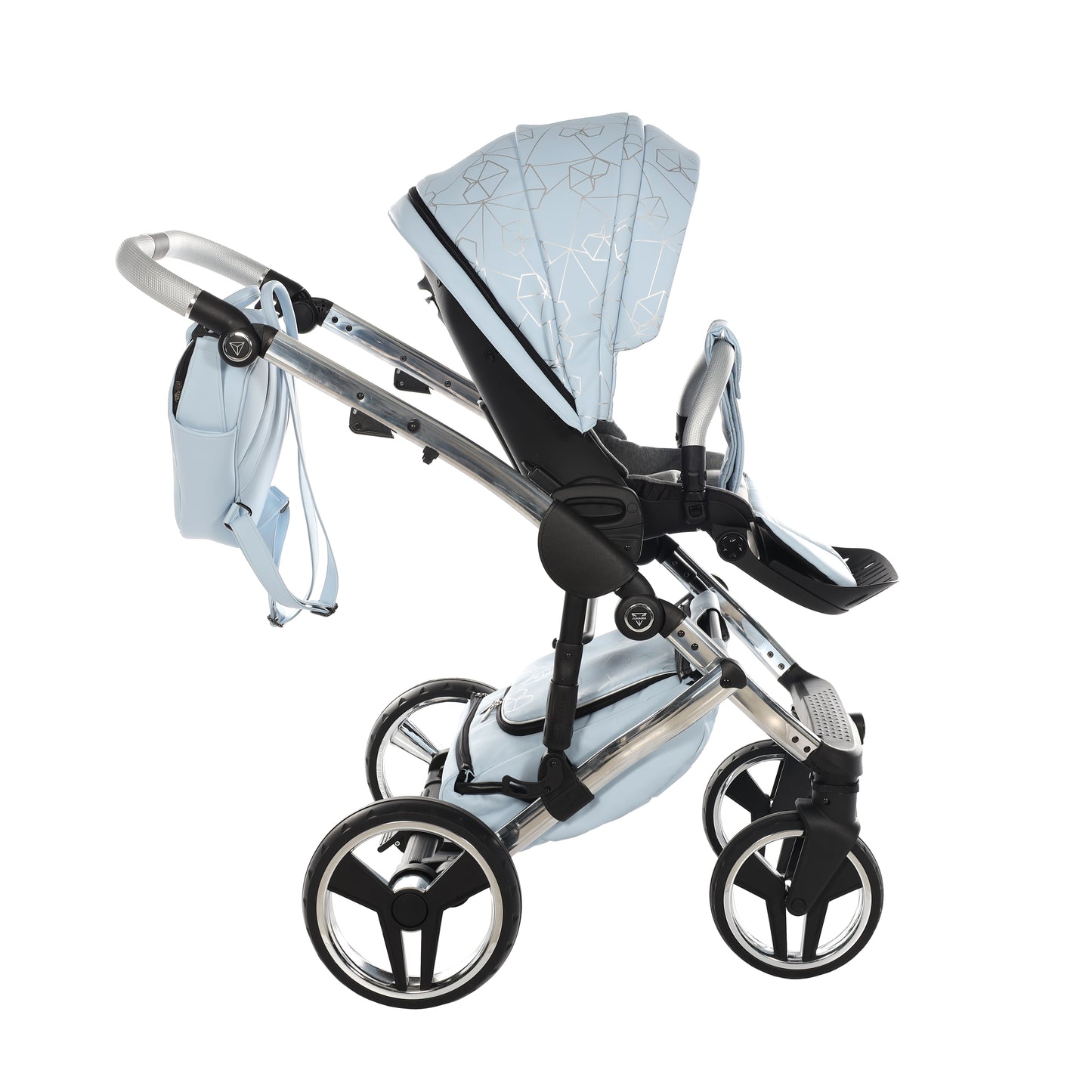 Junama HEART 2 in 1 , prams and stroller, BLUE AND SILVER 08