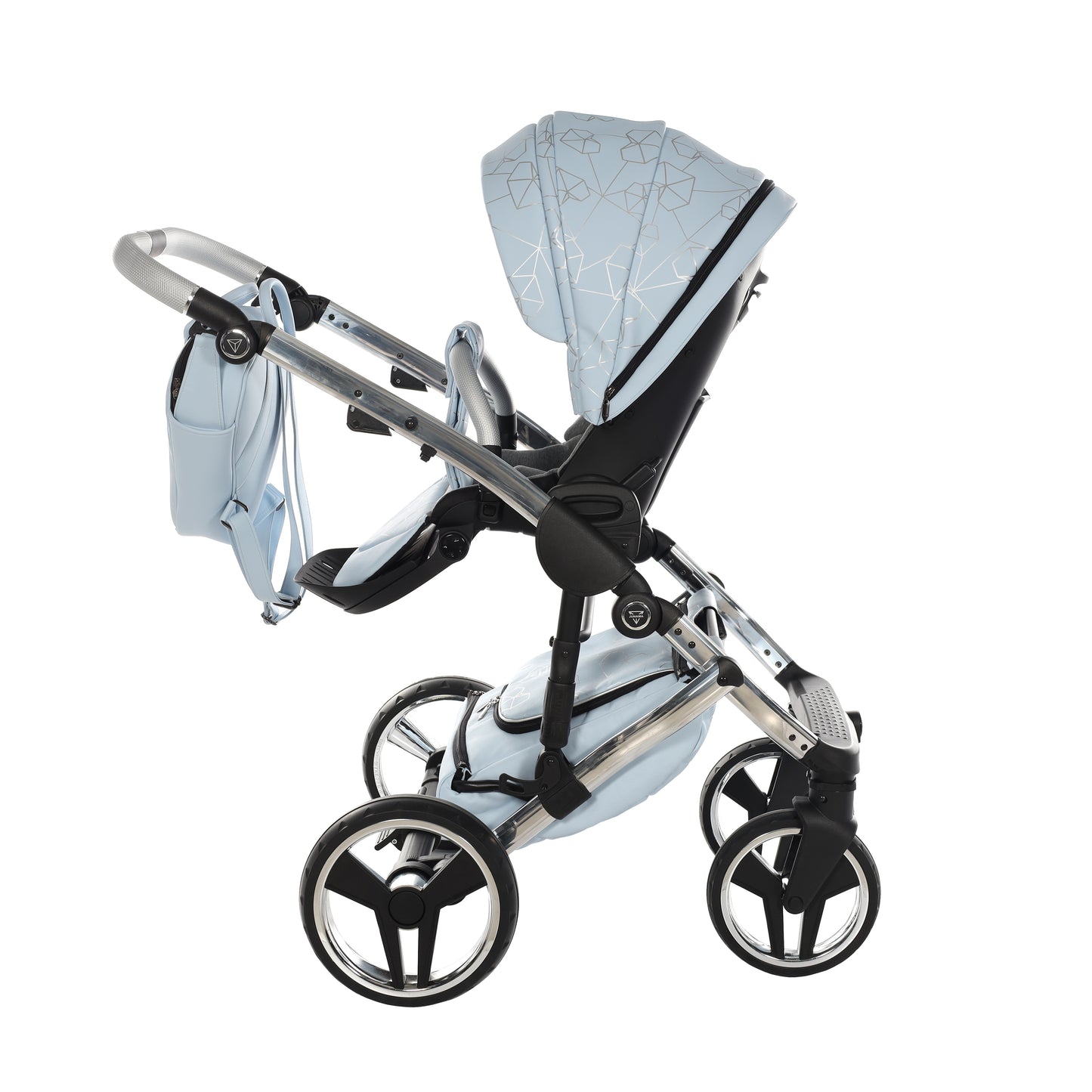 Junama HEART 2 in 1 , prams and stroller, BLUE AND SILVER 08