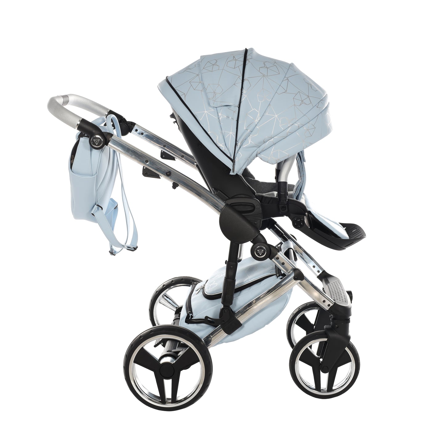 Junama HEART 2 in 1 , prams and stroller, BLUE AND SILVER 08