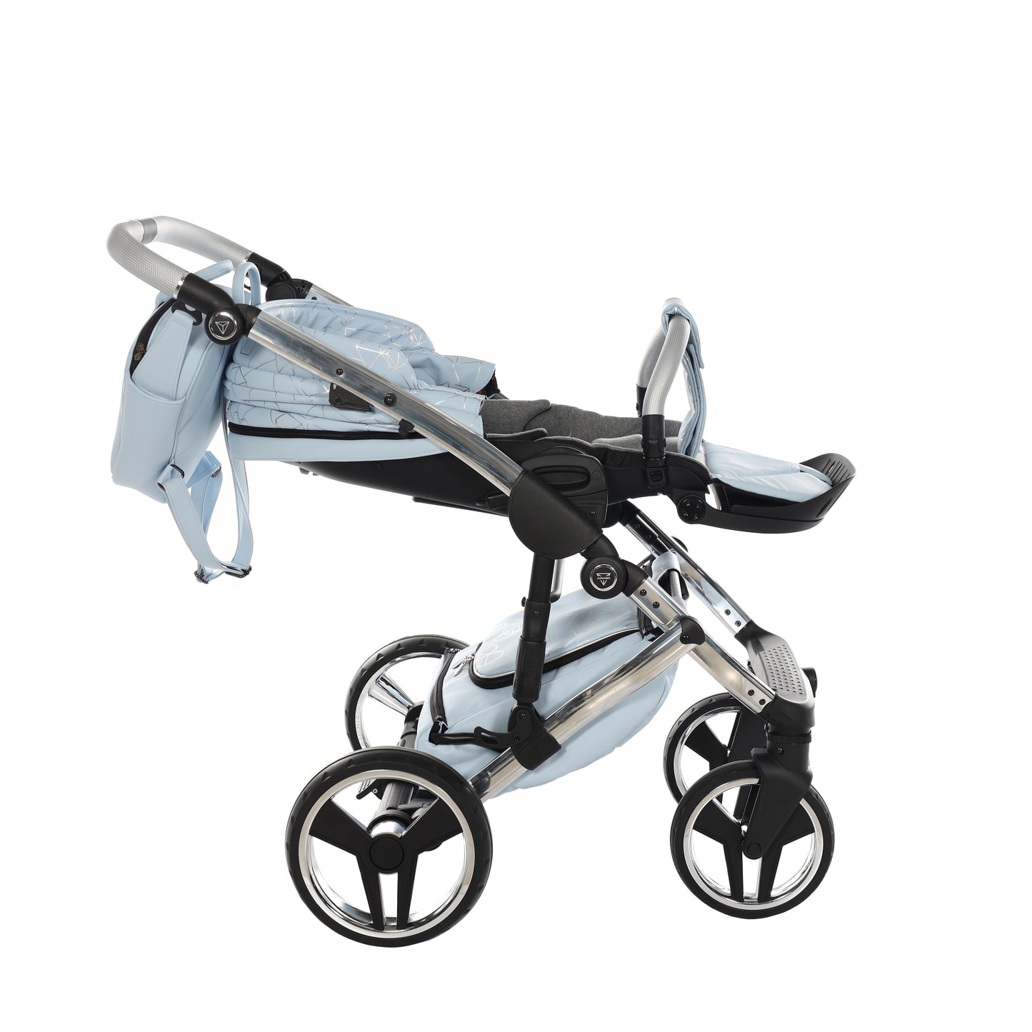 Junama HEART 2 in 1 , prams and stroller, BLUE AND SILVER 08