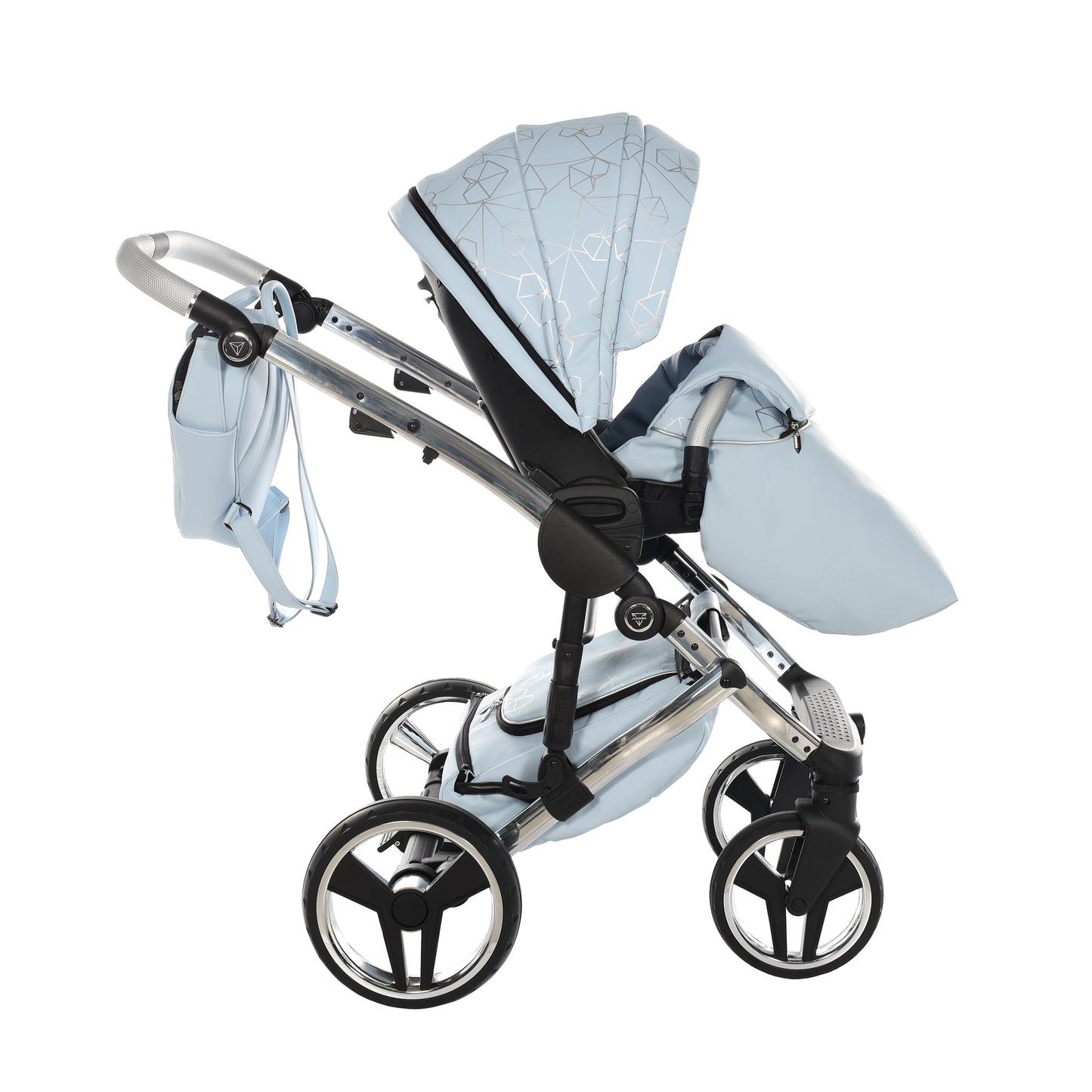Junama HEART 2 in 1 , prams and stroller, BLUE AND SILVER 08