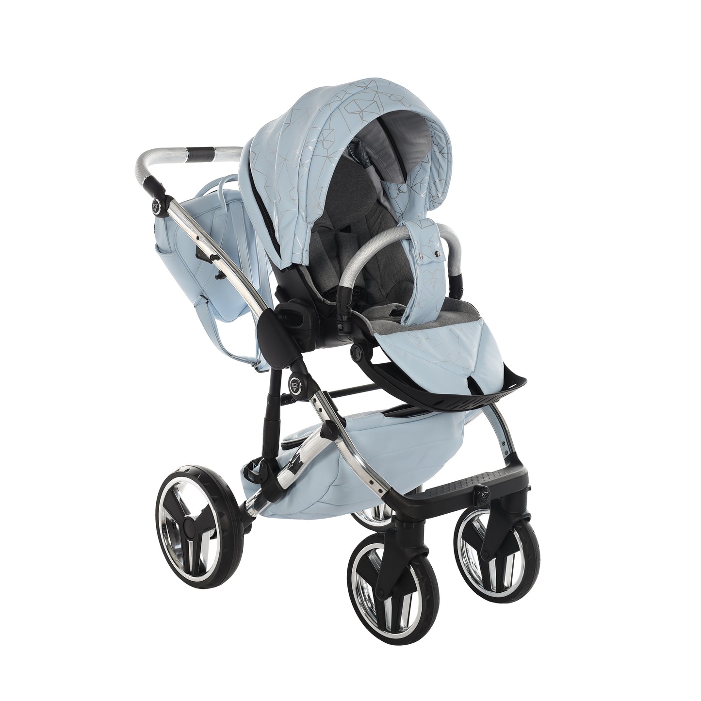 Junama HEART 2 in 1 , prams and stroller, BLUE AND SILVER 08