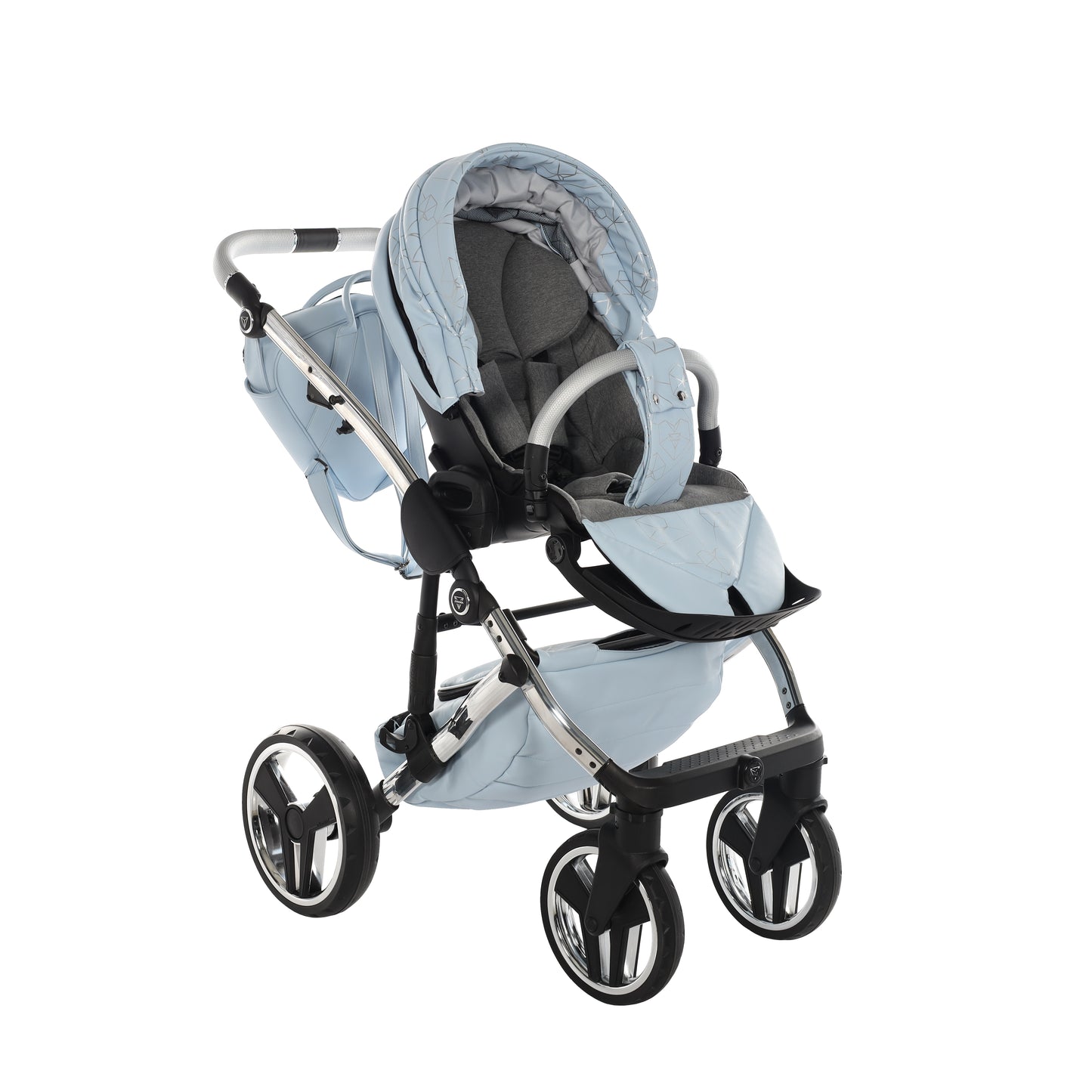 Junama HEART 2 in 1 , prams and stroller, BLUE AND SILVER 08