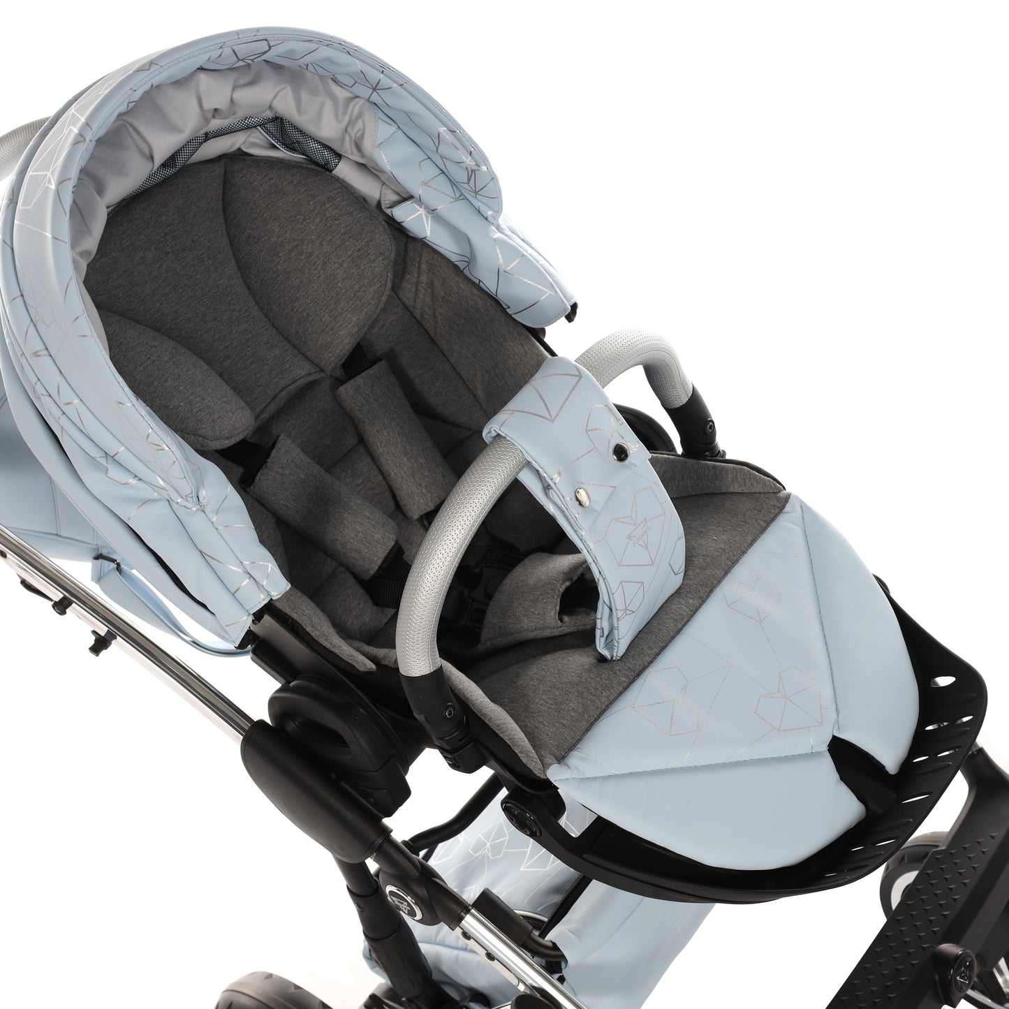 Junama HEART 2 in 1 , prams and stroller, BLUE AND SILVER 08
