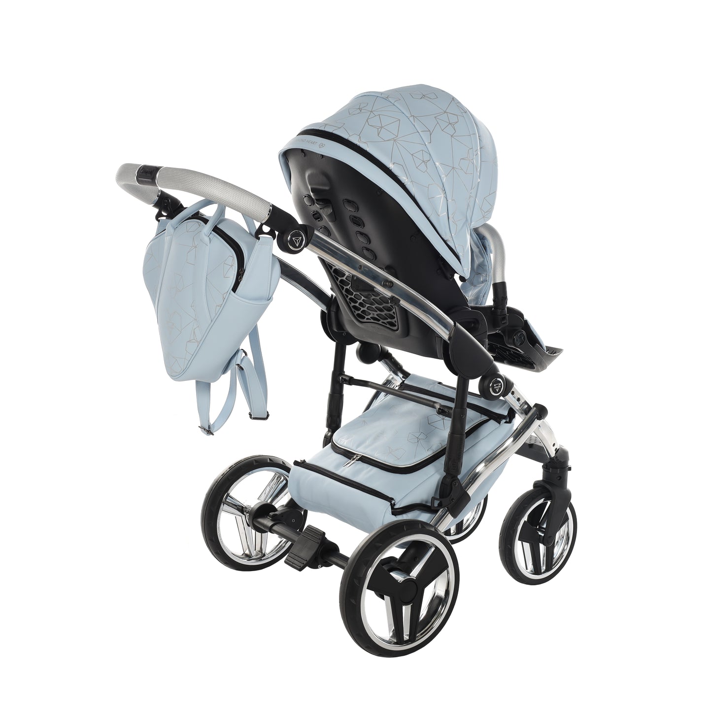 Junama HEART 2 in 1 , prams and stroller, BLUE AND SILVER 08