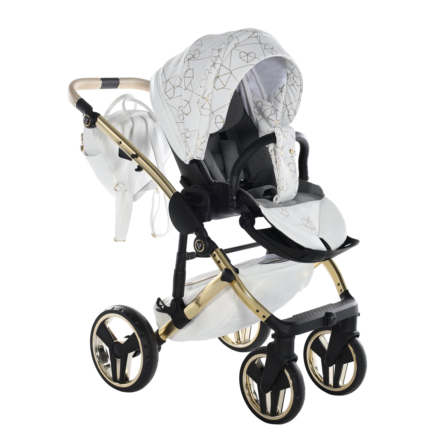 Junama HEART 2 in 1 , prams and stroller, WHITE GOLD 01