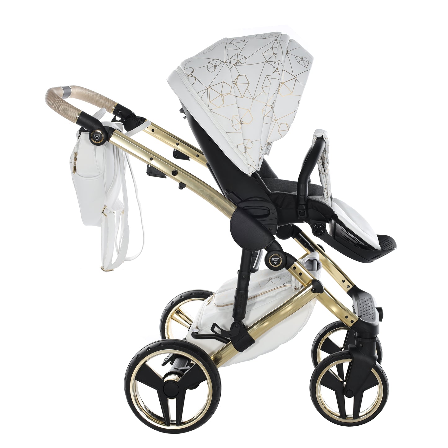 Junama HEART 2 in 1 , prams and stroller, WHITE GOLD 01