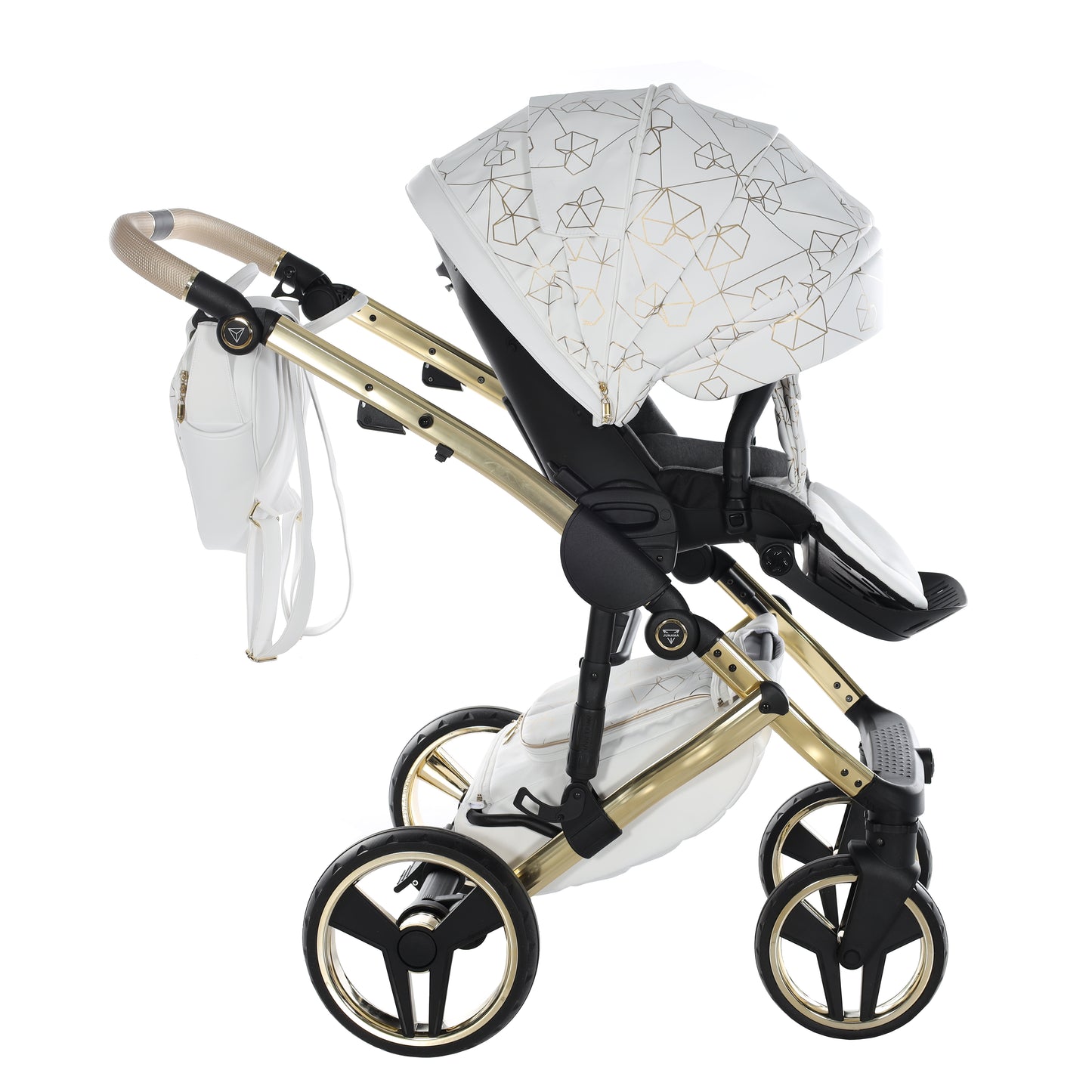 Junama HEART 2 in 1 , prams and stroller, WHITE GOLD 01