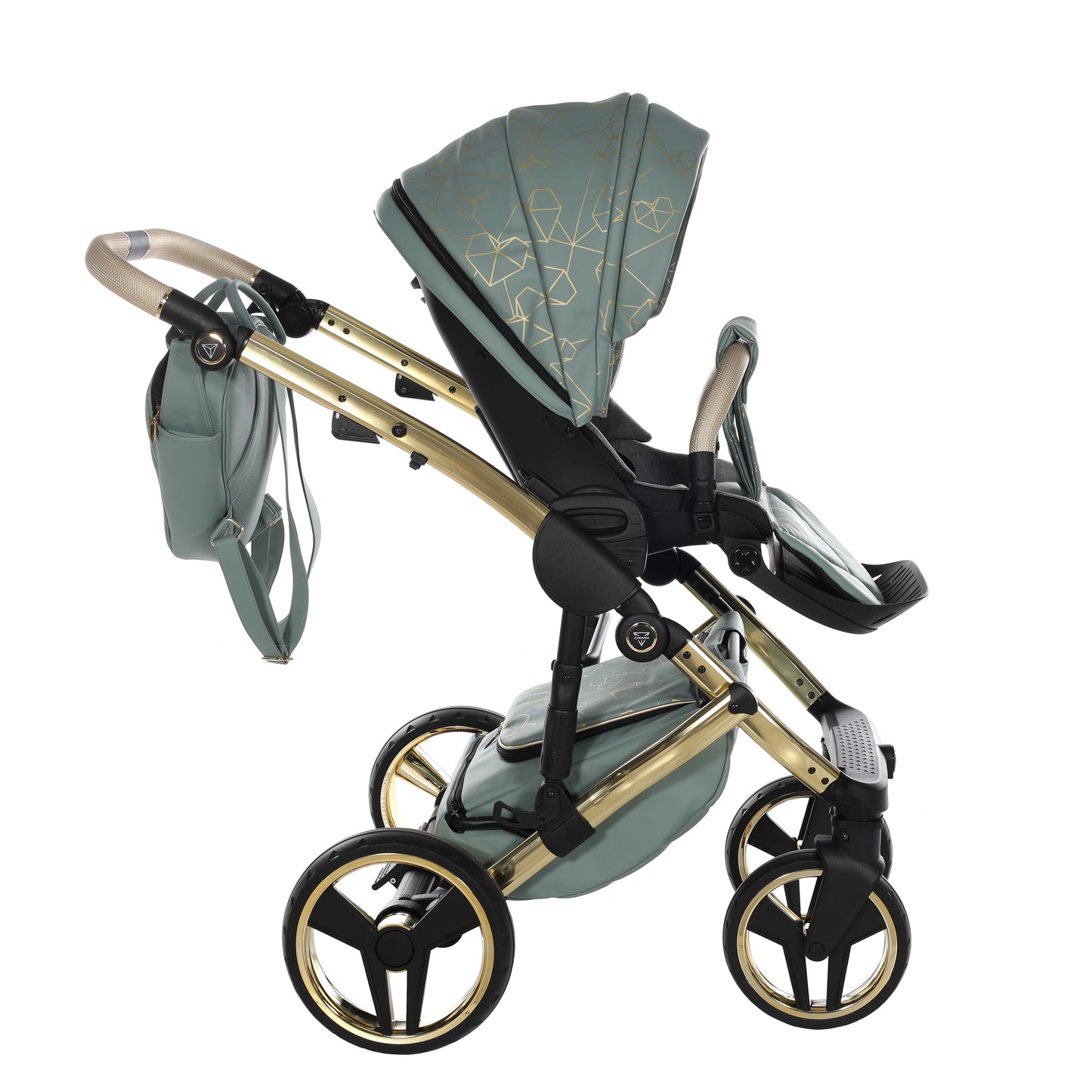 Junama HEART 2 in 1 , prams and stroller, GREEN AND GOLD 03
