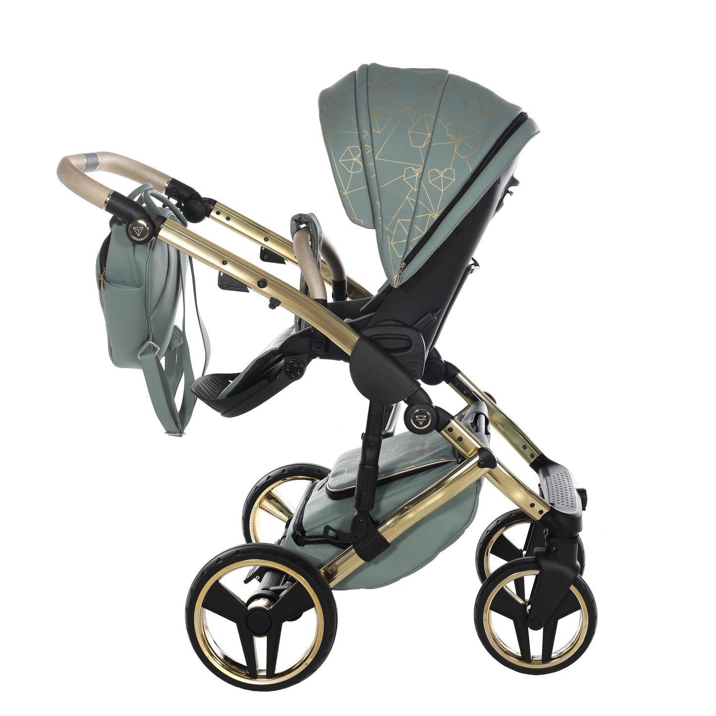 Junama HEART 2 in 1 , prams and stroller, GREEN AND GOLD 03