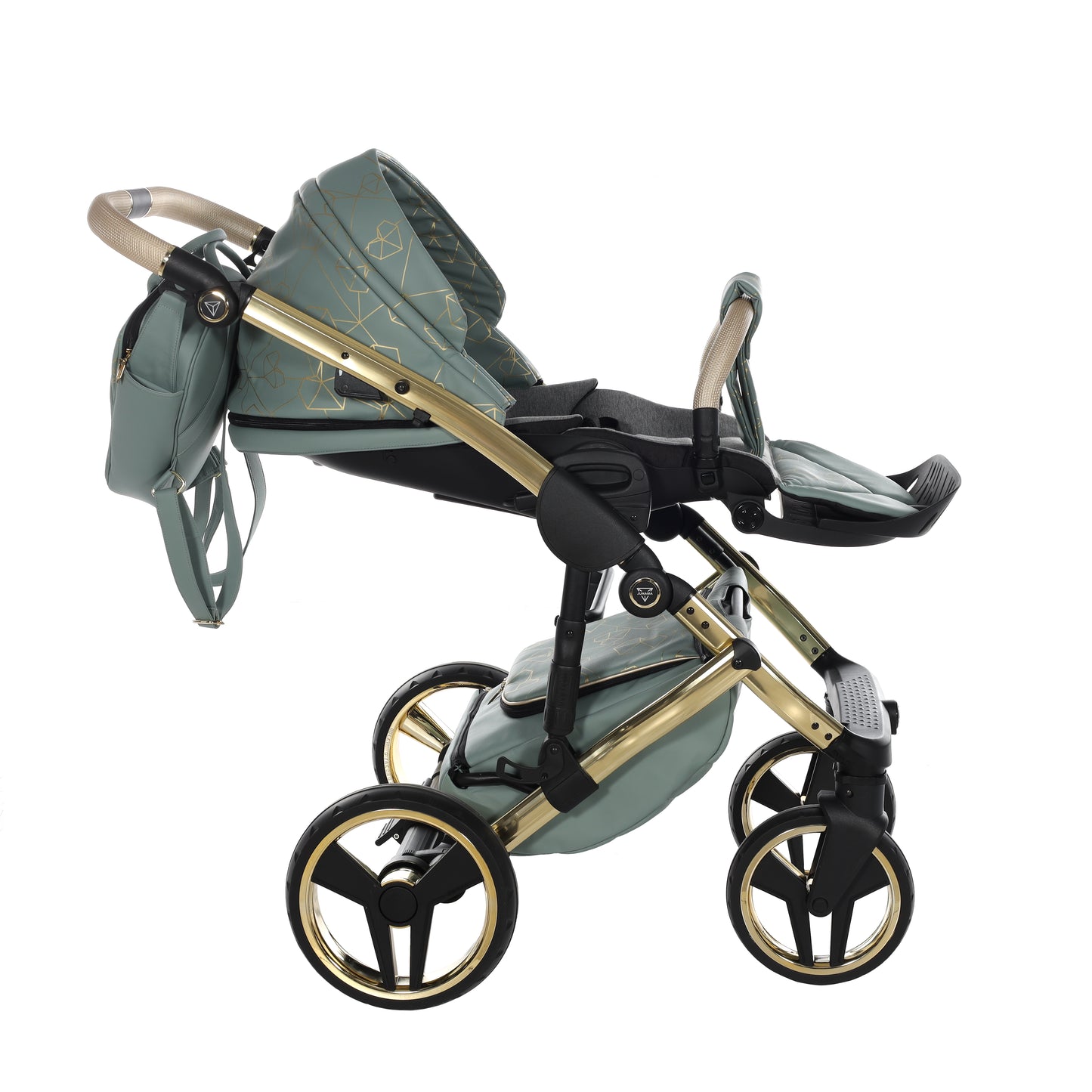 Junama HEART 2 in 1 , prams and stroller, GREEN AND GOLD 03
