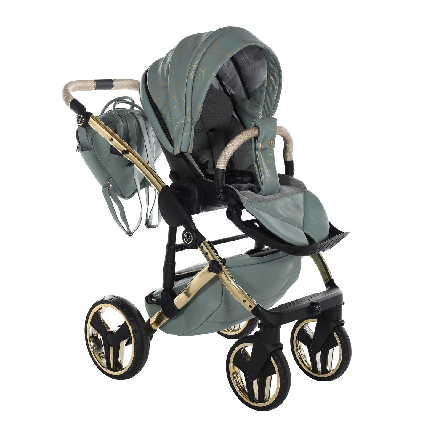 Junama HEART 2 in 1 , prams and stroller, GREEN AND GOLD 03
