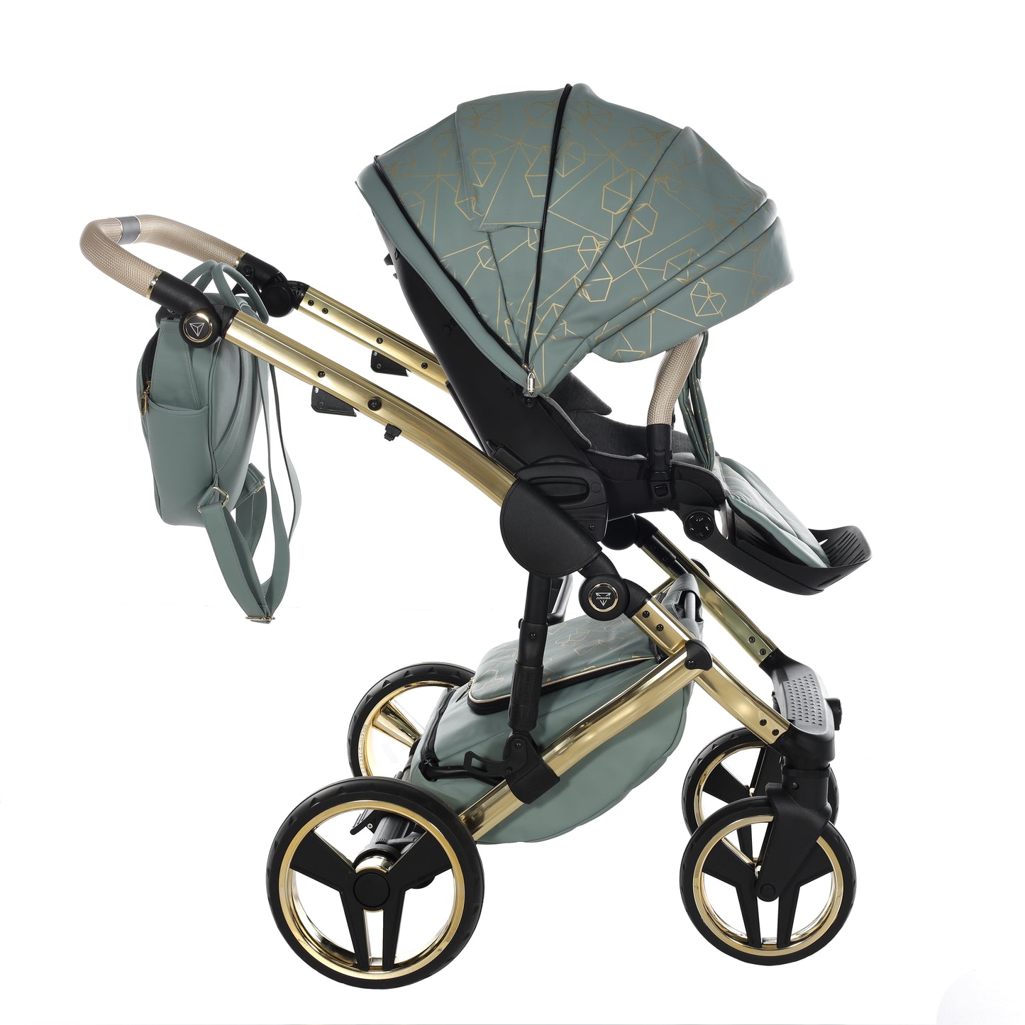 Junama HEART 2 in 1 , prams and stroller, GREEN AND GOLD 03