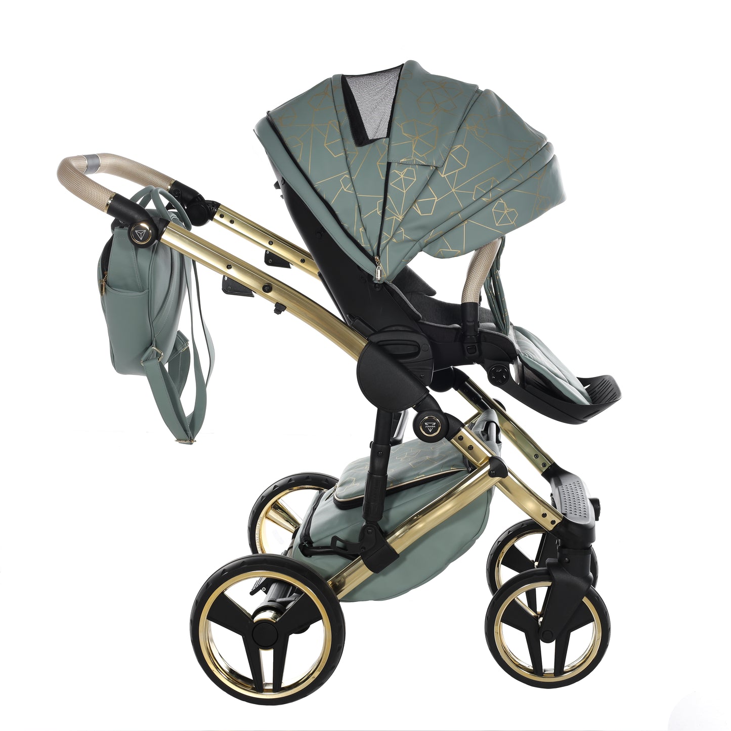 Junama HEART 2 in 1 , prams and stroller, GREEN AND GOLD 03