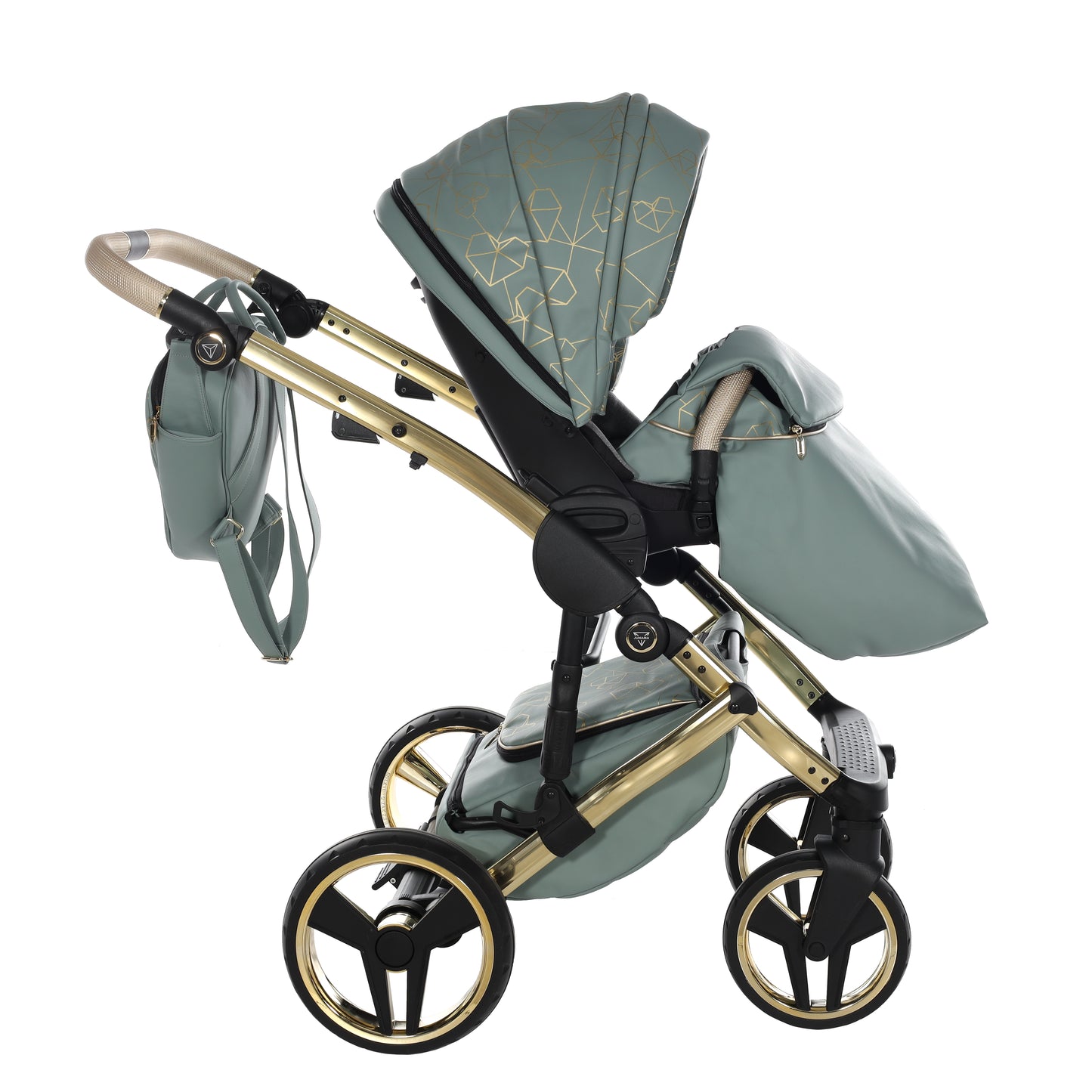 Junama HEART 2 in 1 , prams and stroller, GREEN AND GOLD 03