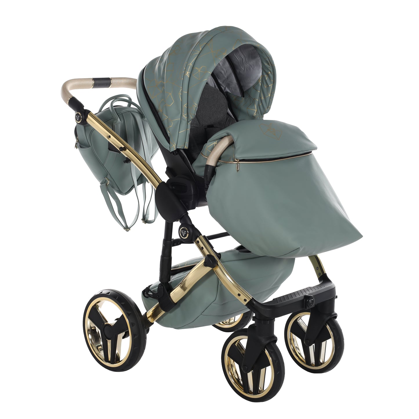 Junama HEART 2 in 1 , prams and stroller, GREEN AND GOLD 03