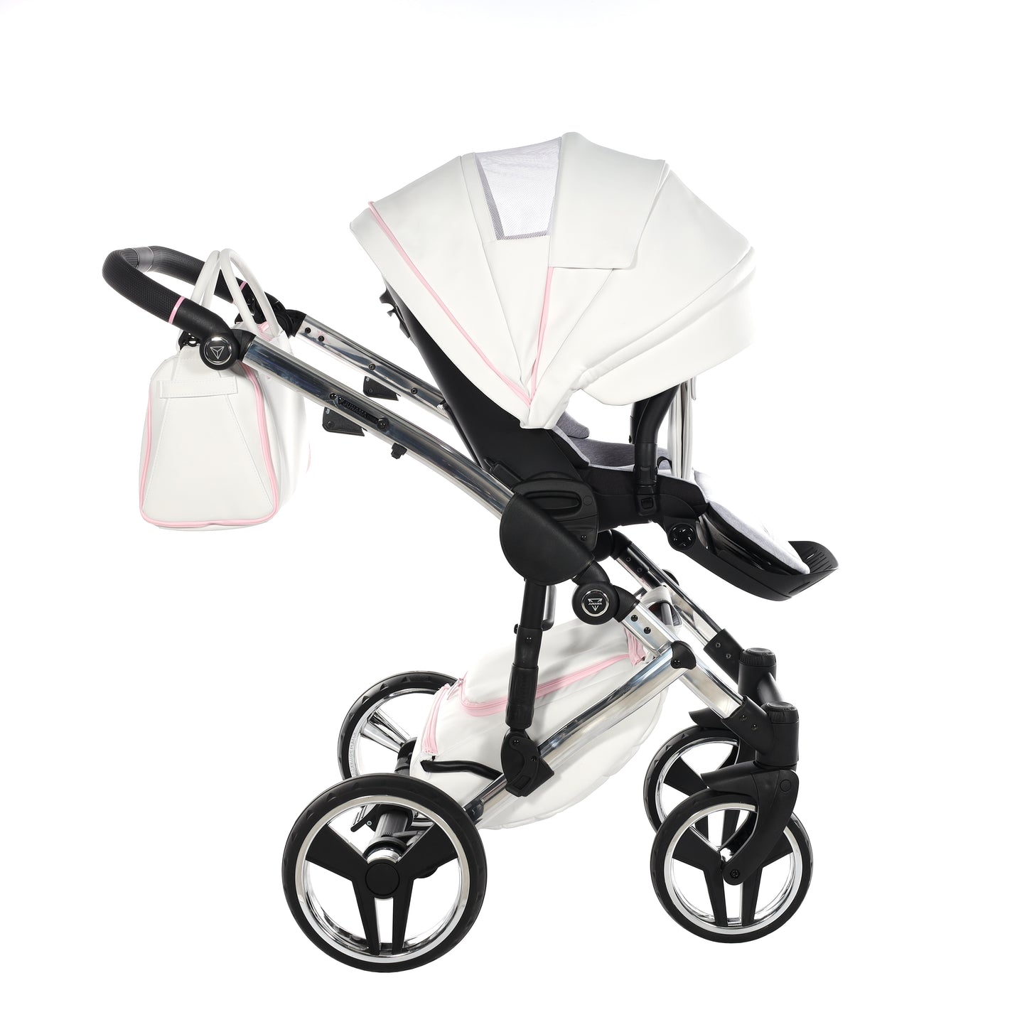 Junama CANDY 2 in 1 , prams and stroller, PINK AND SILVER 01