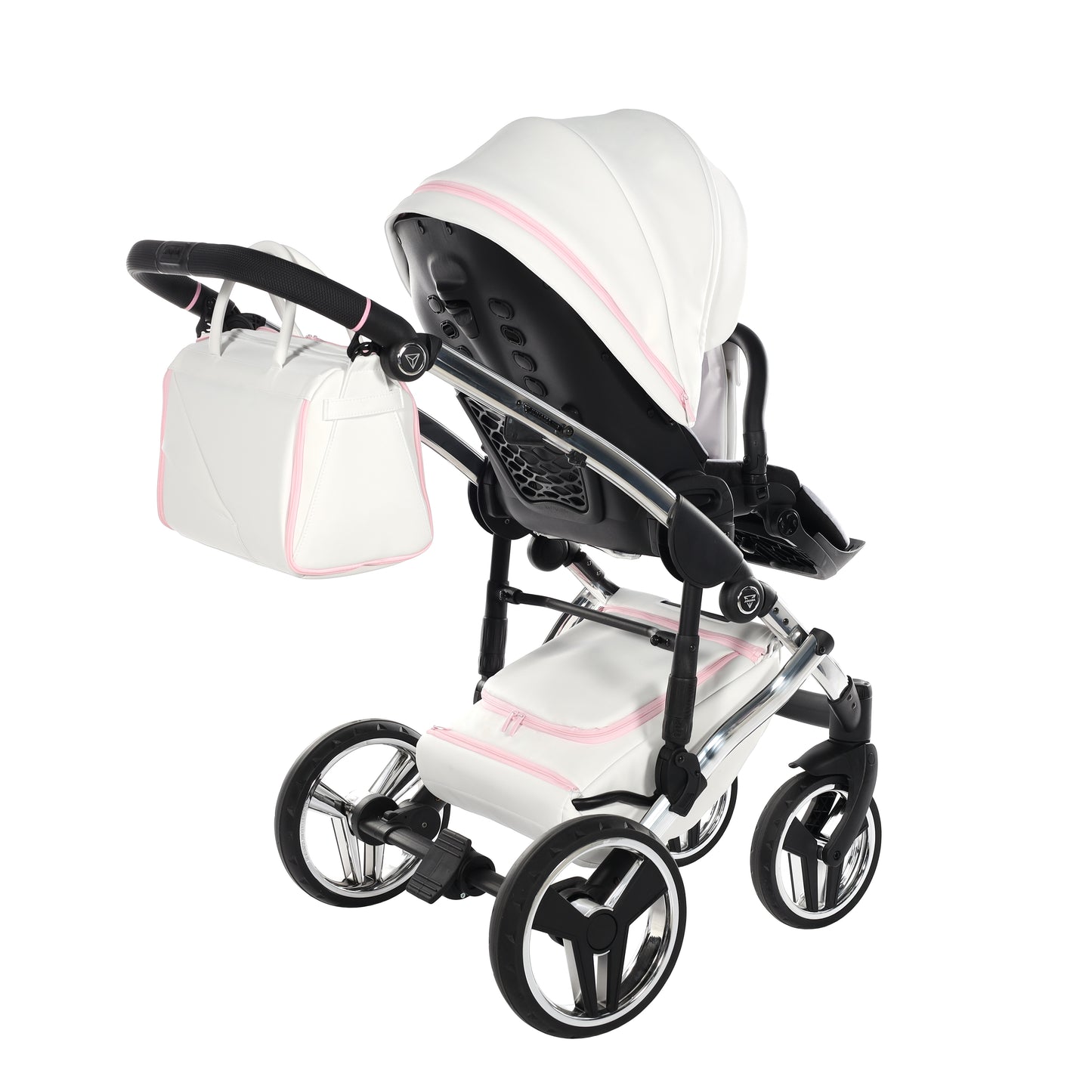 Junama CANDY 2 in 1 , prams and stroller, PINK AND SILVER 01