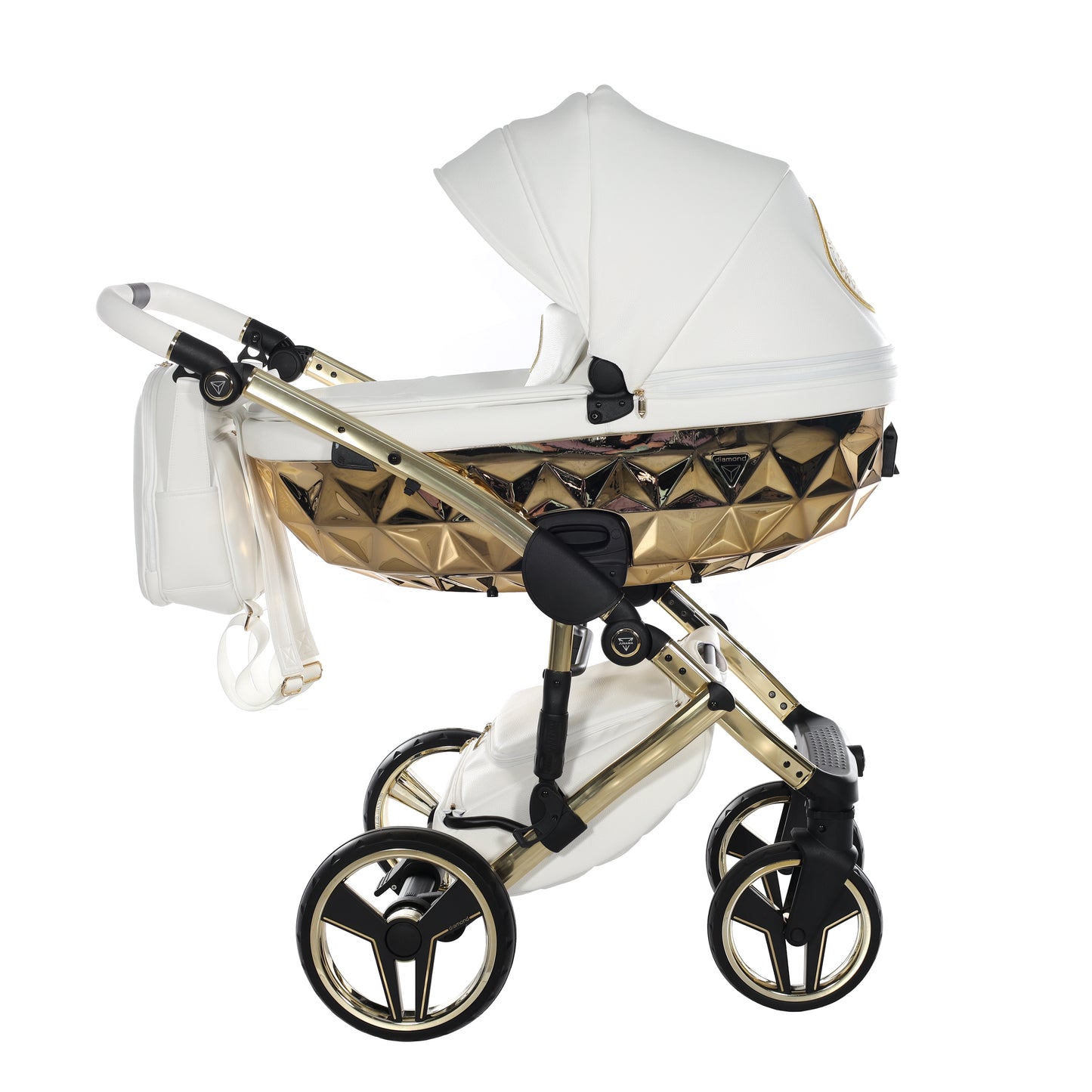 Junama HANDCRAFT V3 2 in 1 , prams and stroller, WHITE GOLD 08