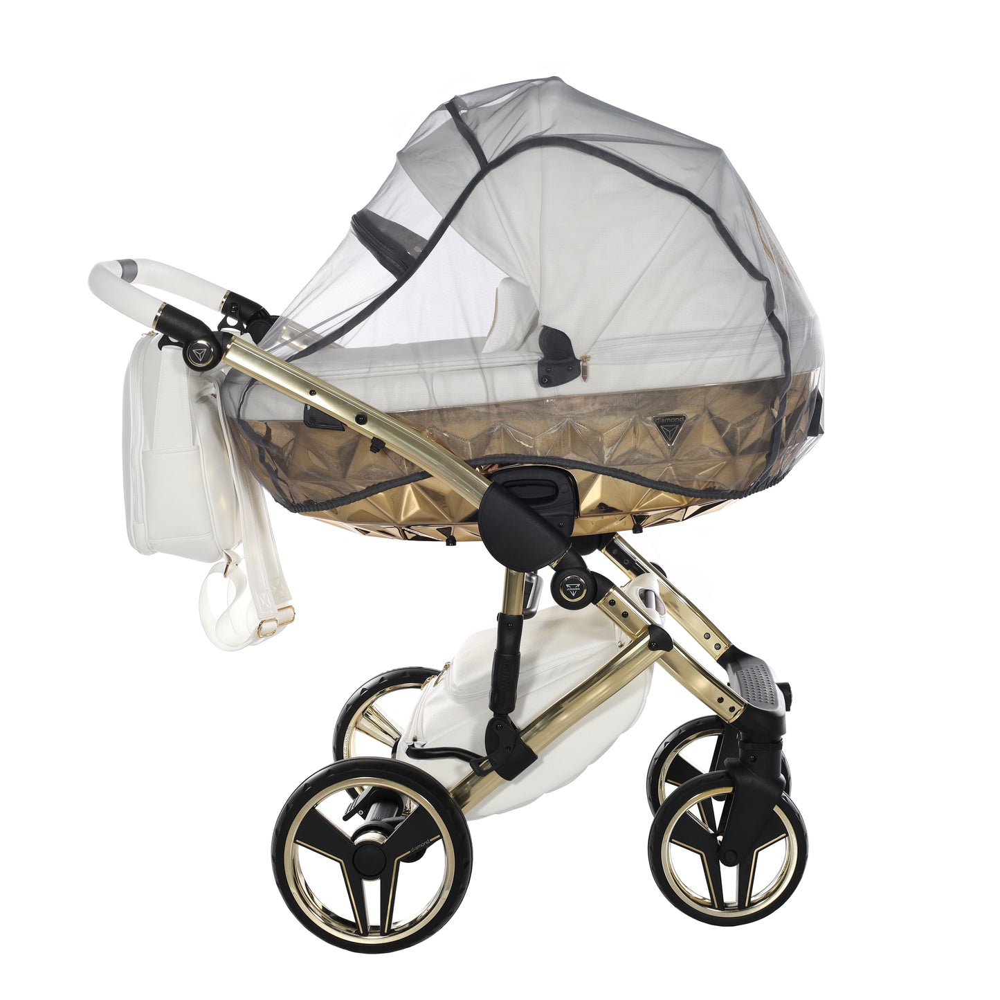 Junama HANDCRAFT V3 2 in 1 , prams and stroller, WHITE GOLD 08