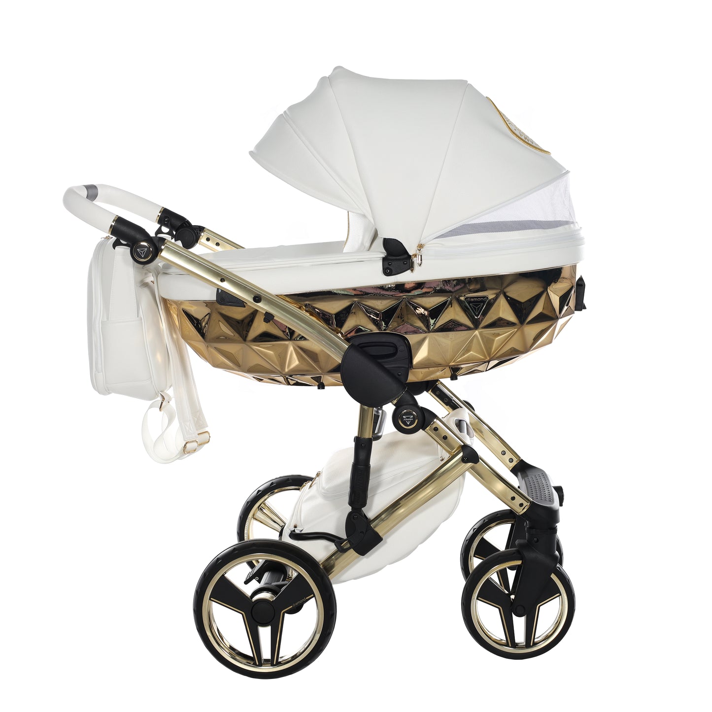 Junama HANDCRAFT V3 2 in 1 , prams and stroller, WHITE GOLD 08