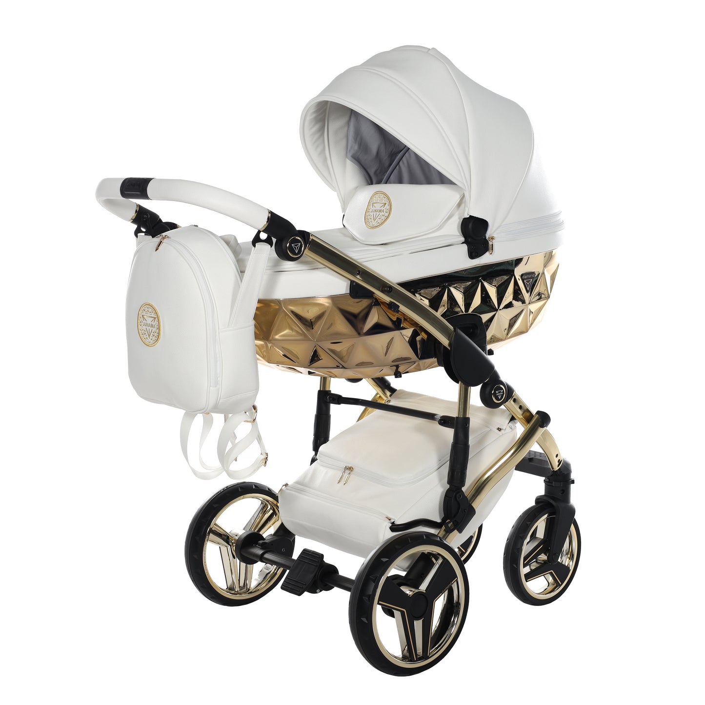 Junama HANDCRAFT V3 2 in 1 , prams and stroller, WHITE GOLD 08