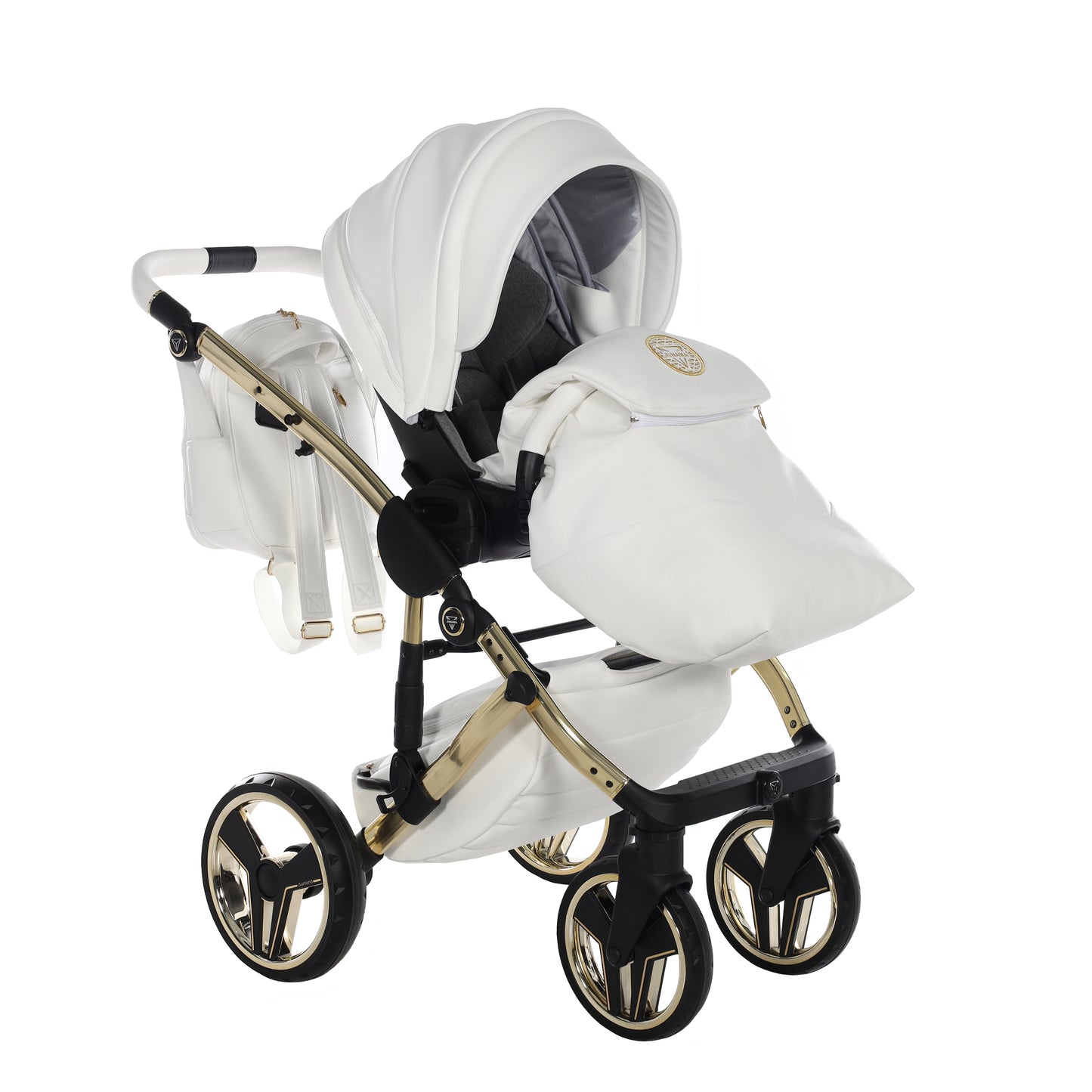 Junama HANDCRAFT V3 2 in 1 , prams and stroller, WHITE GOLD 08