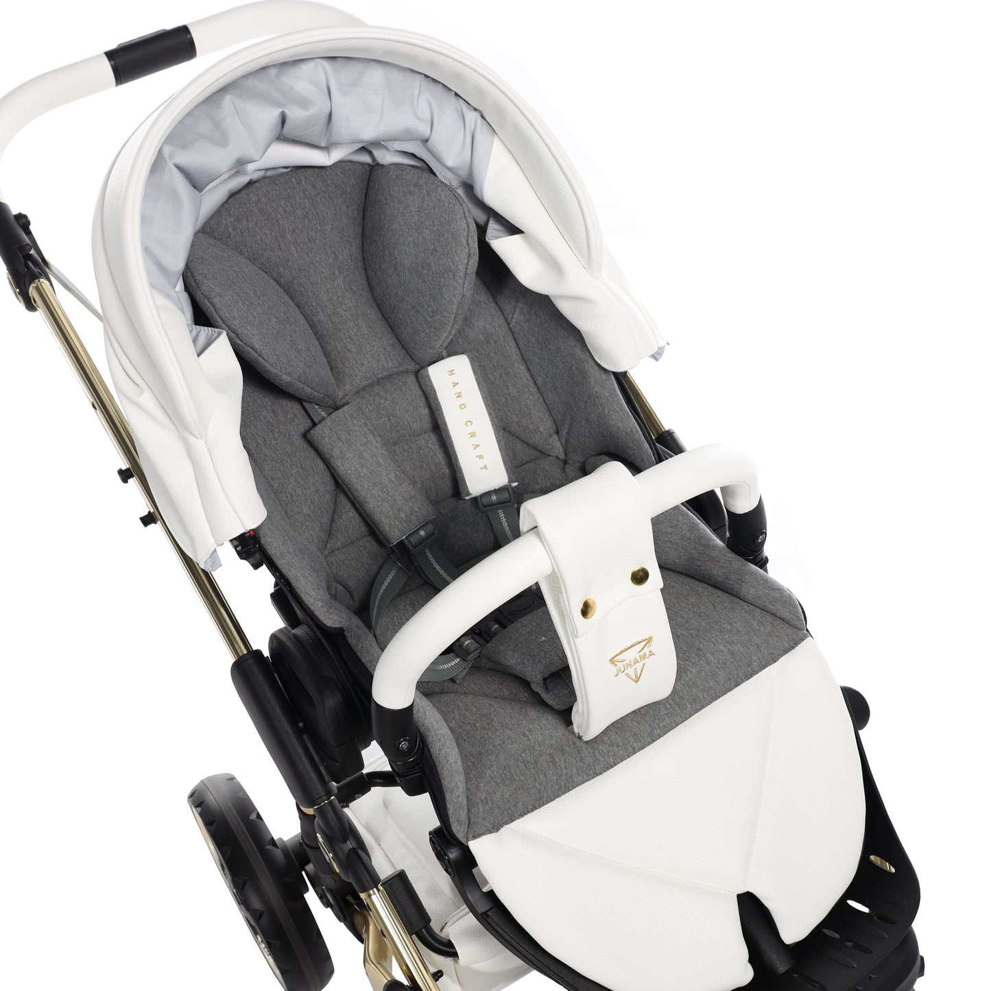 Junama HANDCRAFT V3 2 in 1 , prams and stroller, WHITE GOLD 08
