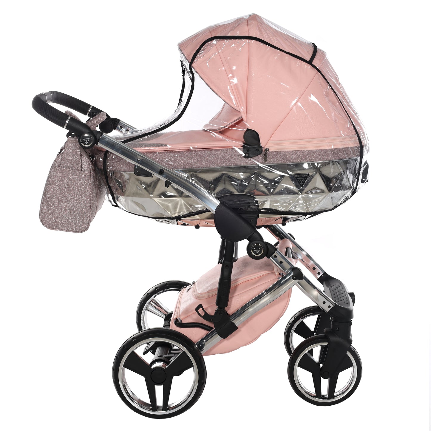 Junama HANDCRAFT GLITTER V3 2 in 1 , prams and stroller, PINK