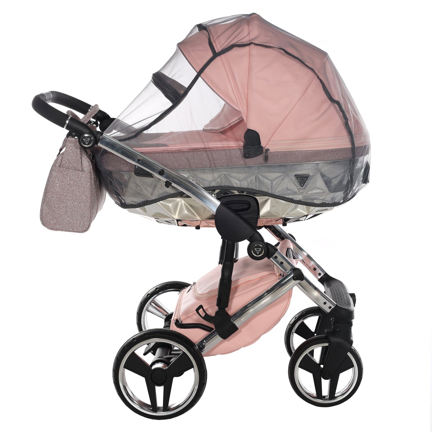 Junama HANDCRAFT GLITTER V3 2 in 1 , prams and stroller, PINK